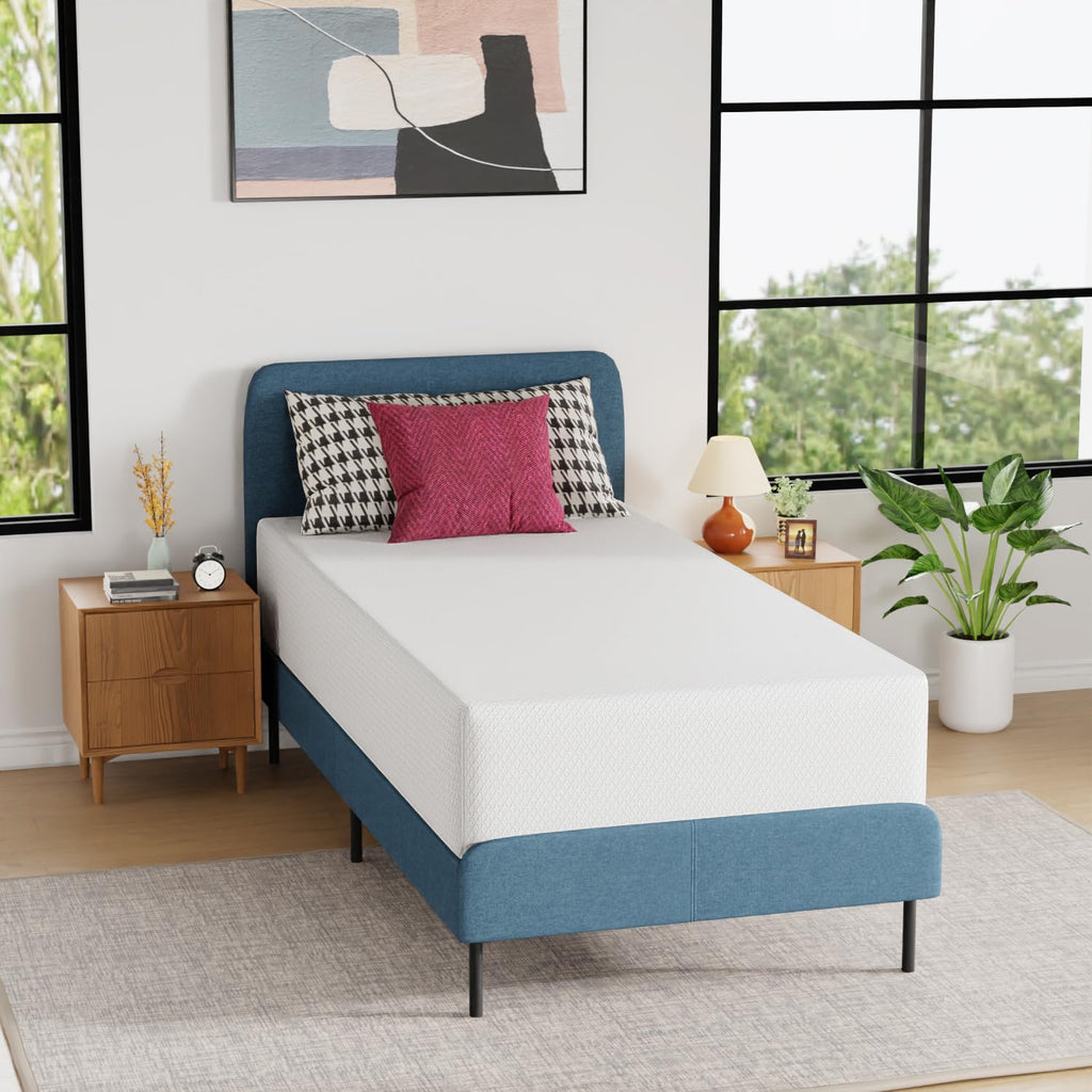 Gel Memory Foam Mattress | White | Bed in a Box,Pressure Relief, Cooling Ventilated Foam