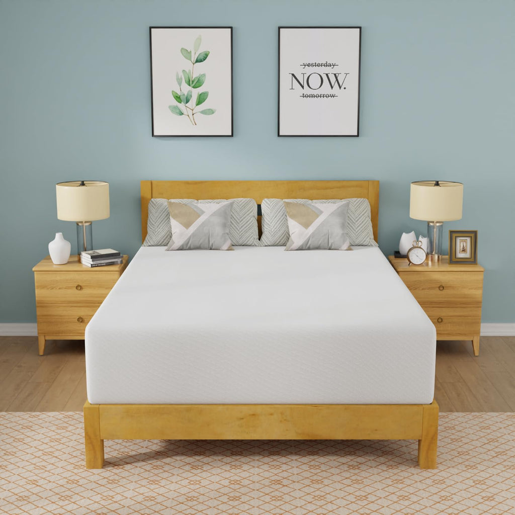 Gel Memory Foam Mattress | White | Bed in a Box,Pressure Relief, Cooling Ventilated Foam