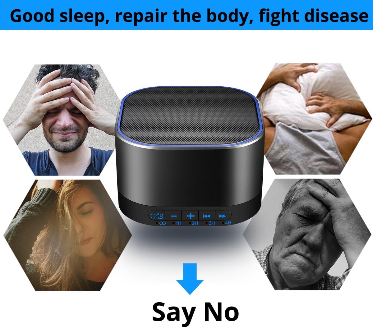 White Noise Machine with 20 Non Looping Natural Soothing Sounds Memory Function 32 Levels of Volume