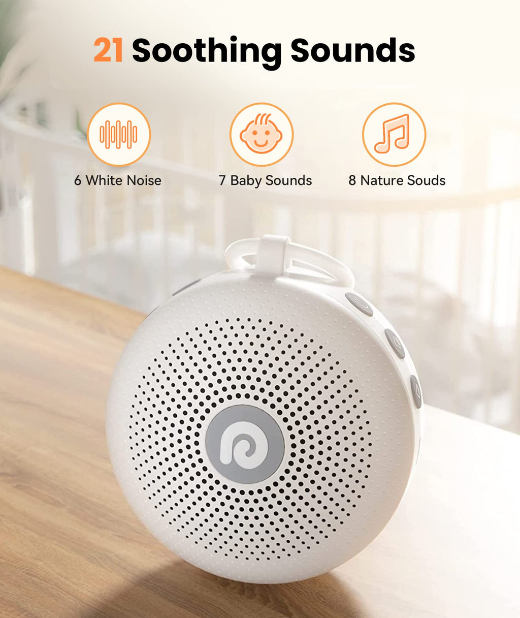 Portable Noise Machine for Babies or Adults, Features Powerful Battery, 21 Soothing Sound