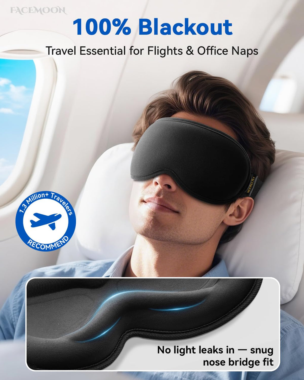 Weighted Eye Mask for Sleeping - 3D Blackout Sleep Mask for Women & Men