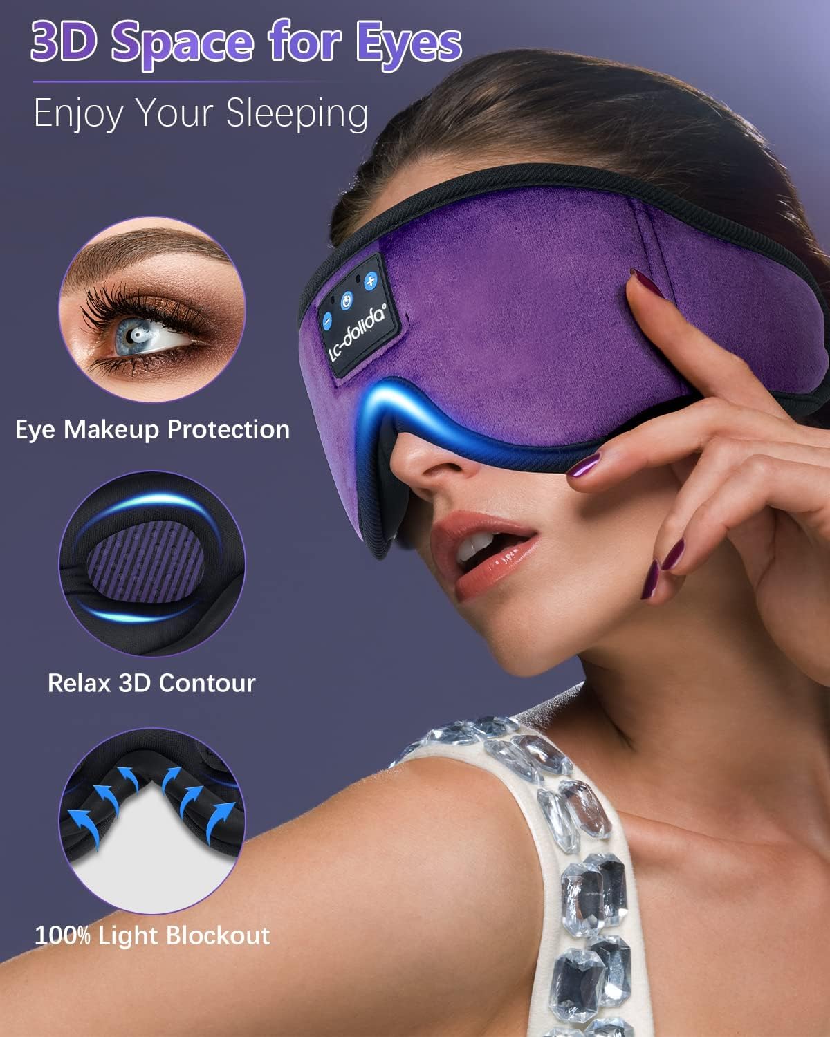 Sleep Headphones, 3D Sleep Mask Bluetooth Wireless Music Eye Mask