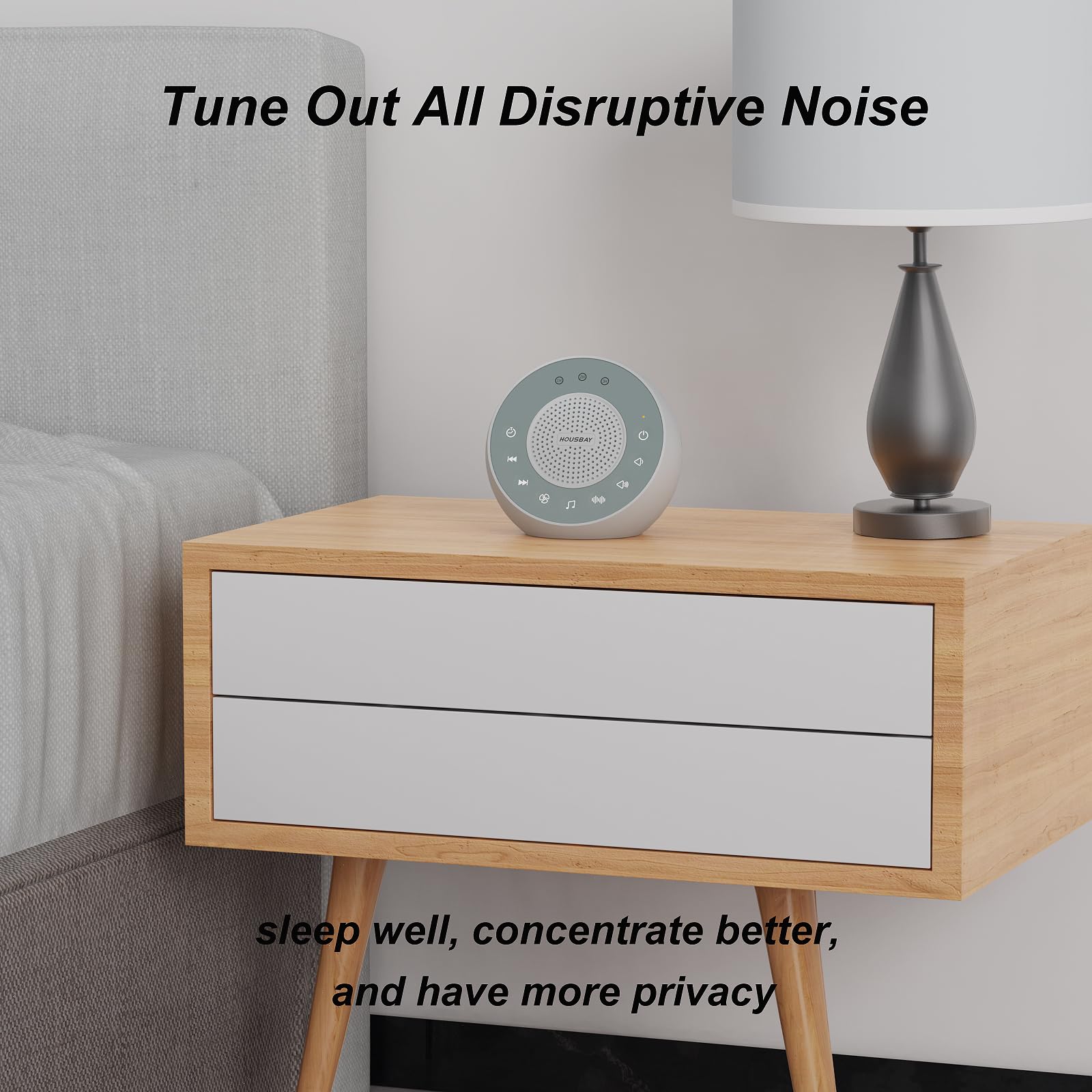 White Noise Machine with 31 Soothing Sounds, 5W Loud Stereo Sound, Auto-Off Timer, Adjustable Volume, Sleep Sound Machine