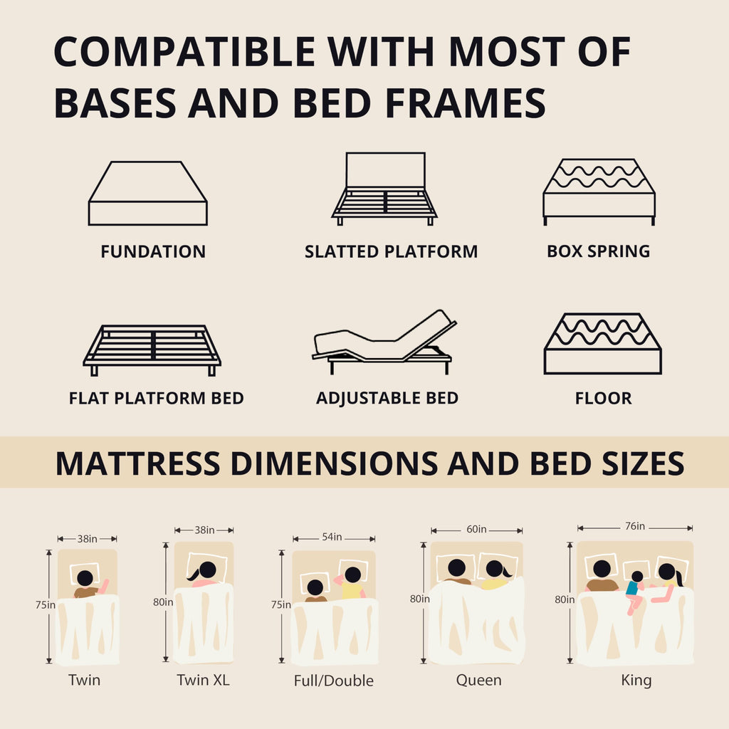14 Inch Queen Memory Foam Mattress for Back Pain, Cooling Copper Gel Bed in a Box