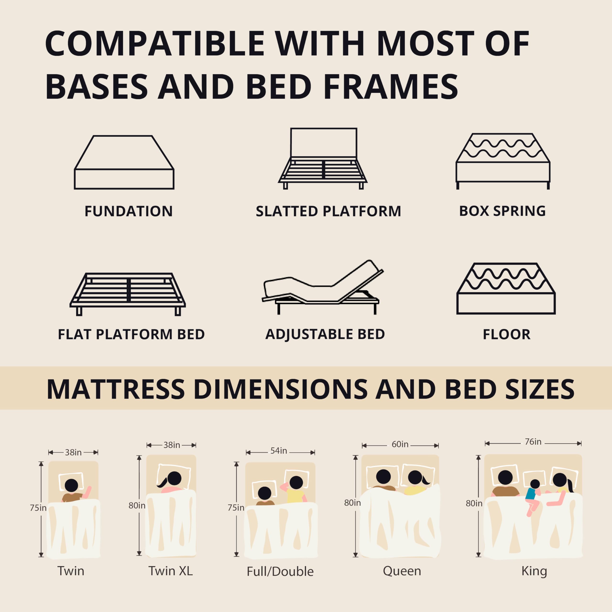 14 Inch Queen Memory Foam Mattress for Back Pain, Cooling Copper Gel Bed in a Box