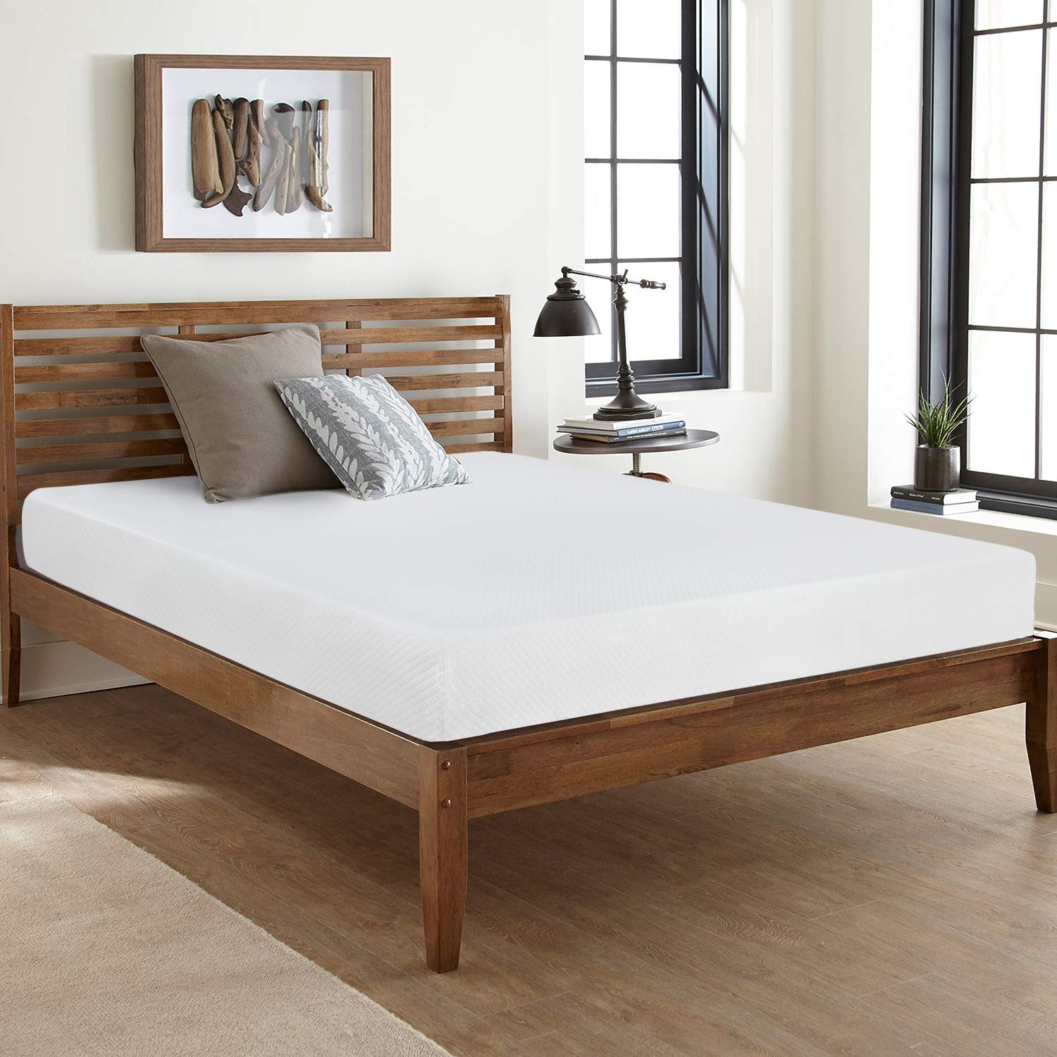 Gel Memory Foam Mattress | White | Bed in a Box,Pressure Relief, Cooling Ventilated Foam