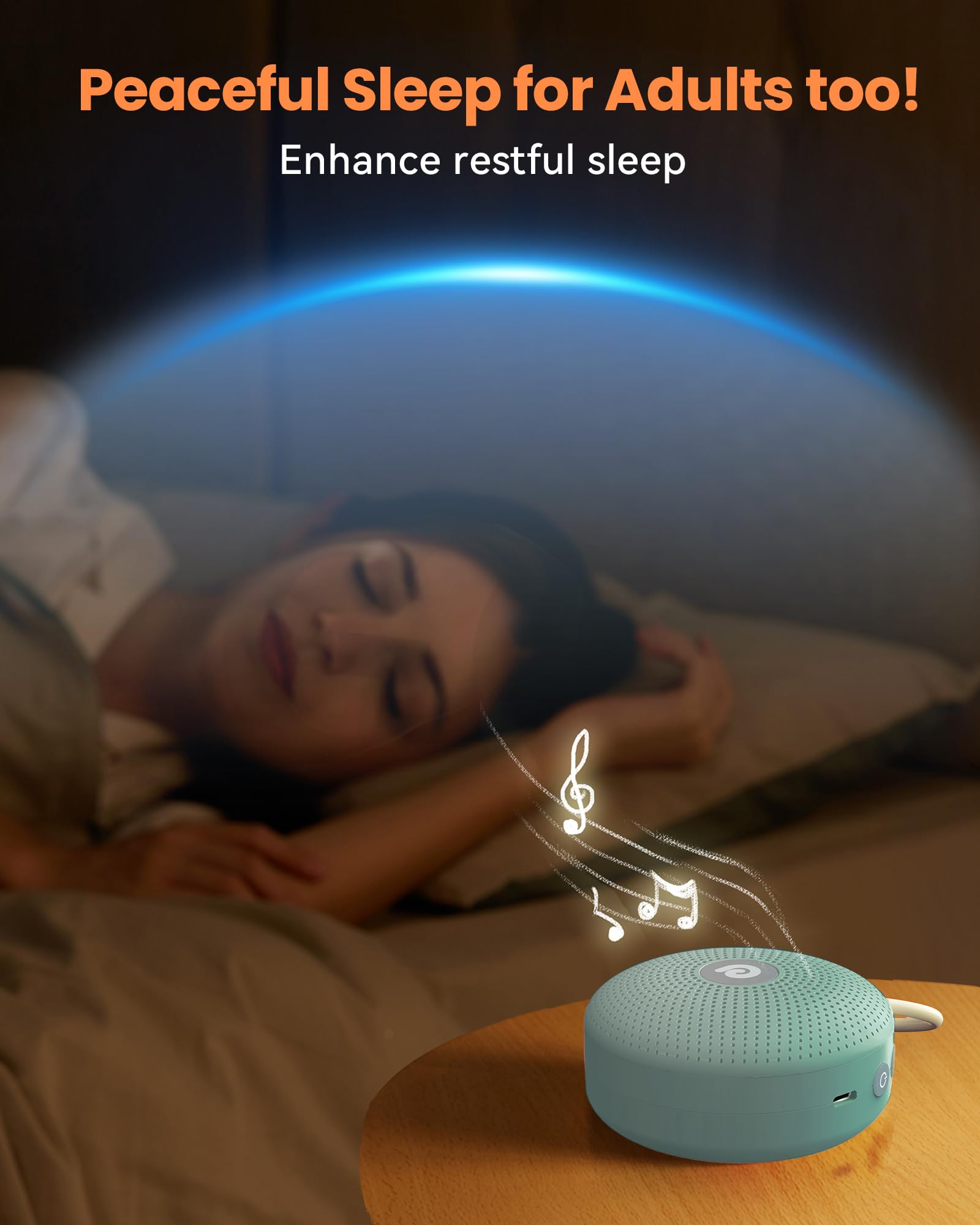 Portable Noise Machine for Babies or Adults, Features Powerful Battery, 21 Soothing Sound