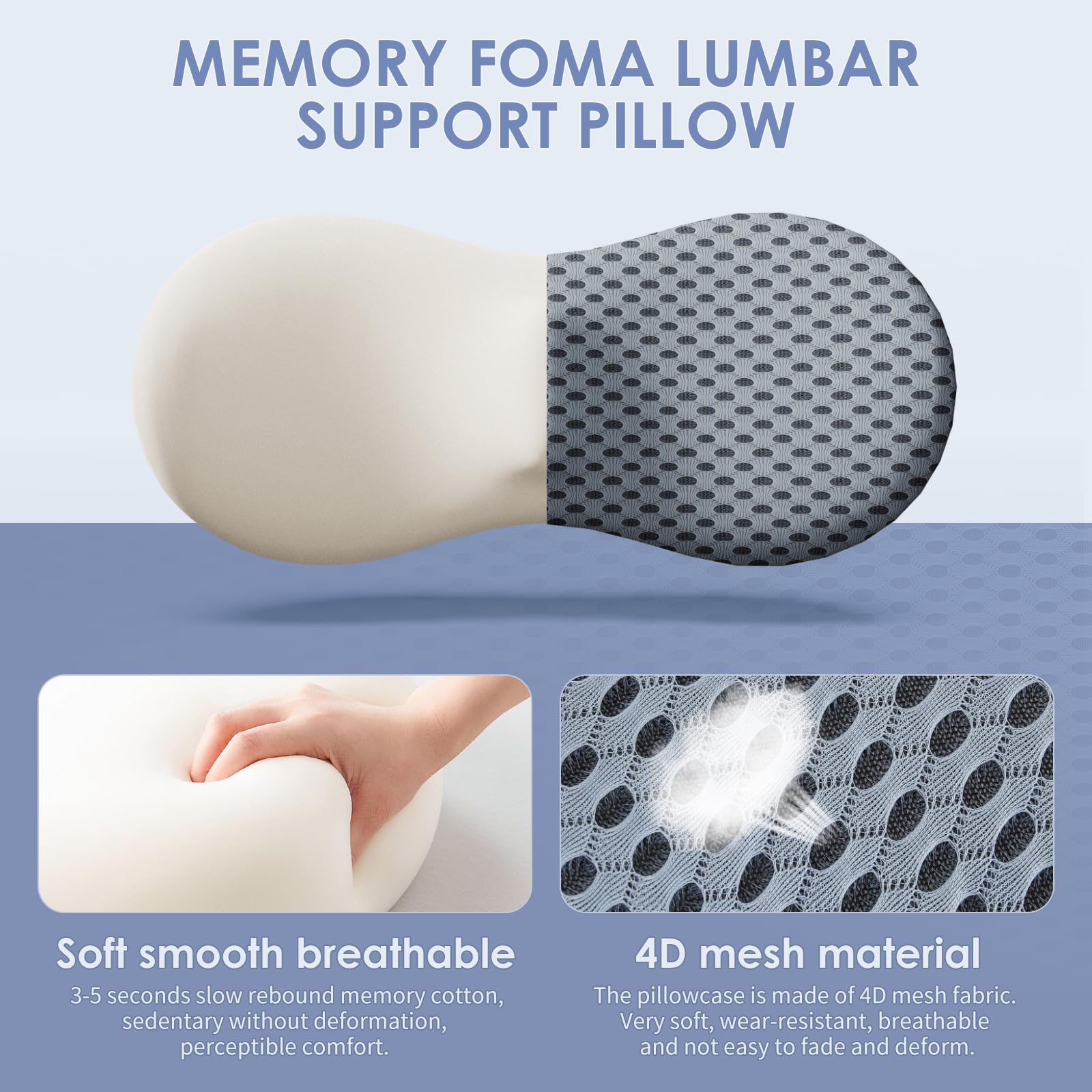 Support Pillow, Back Pillow for Low Back Pain Relief, Ergonomic