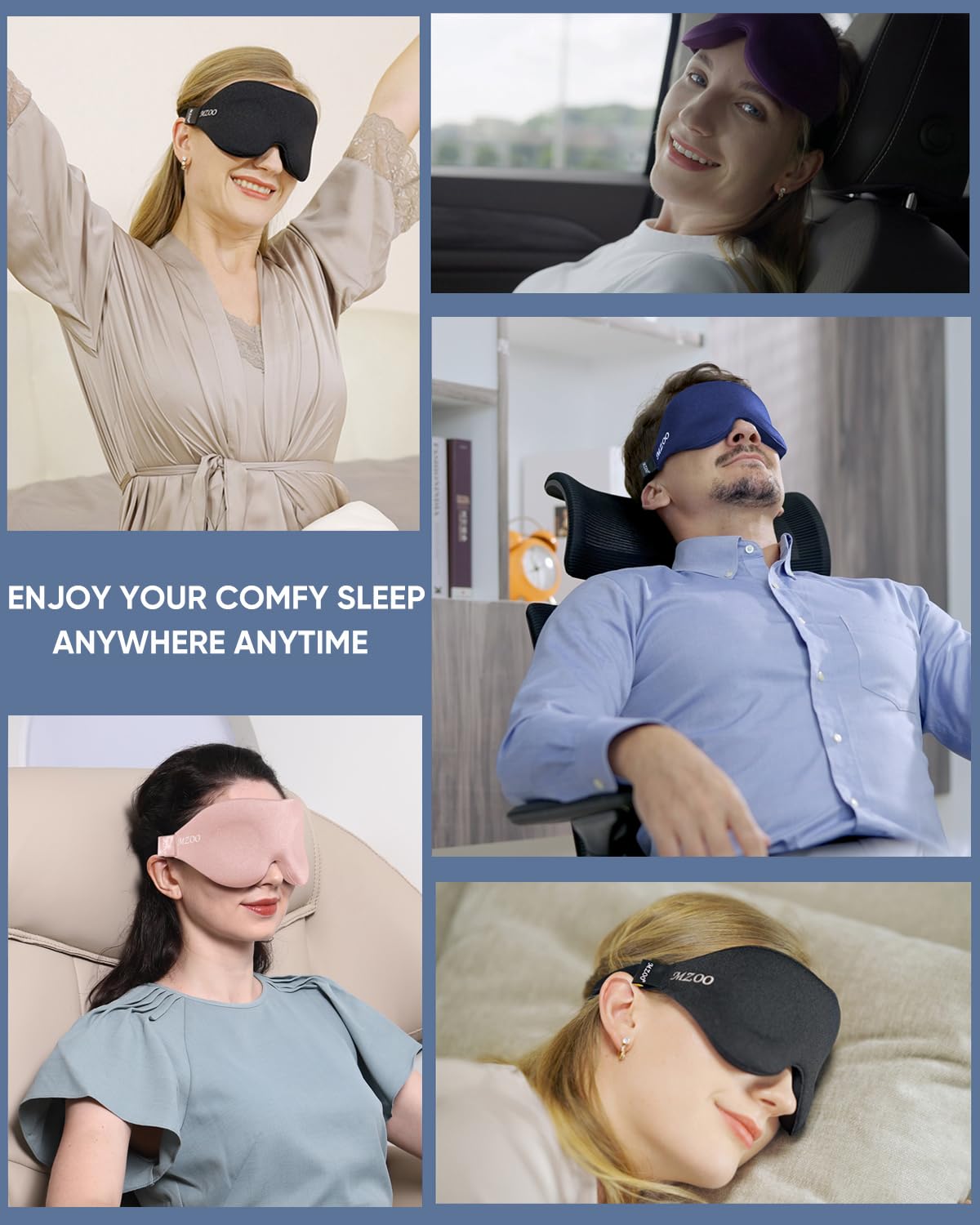 Luxury Sleep Eye Mask for Side Sleeper Men Women, Zero Eye Pressure 3D Sleeping Mask