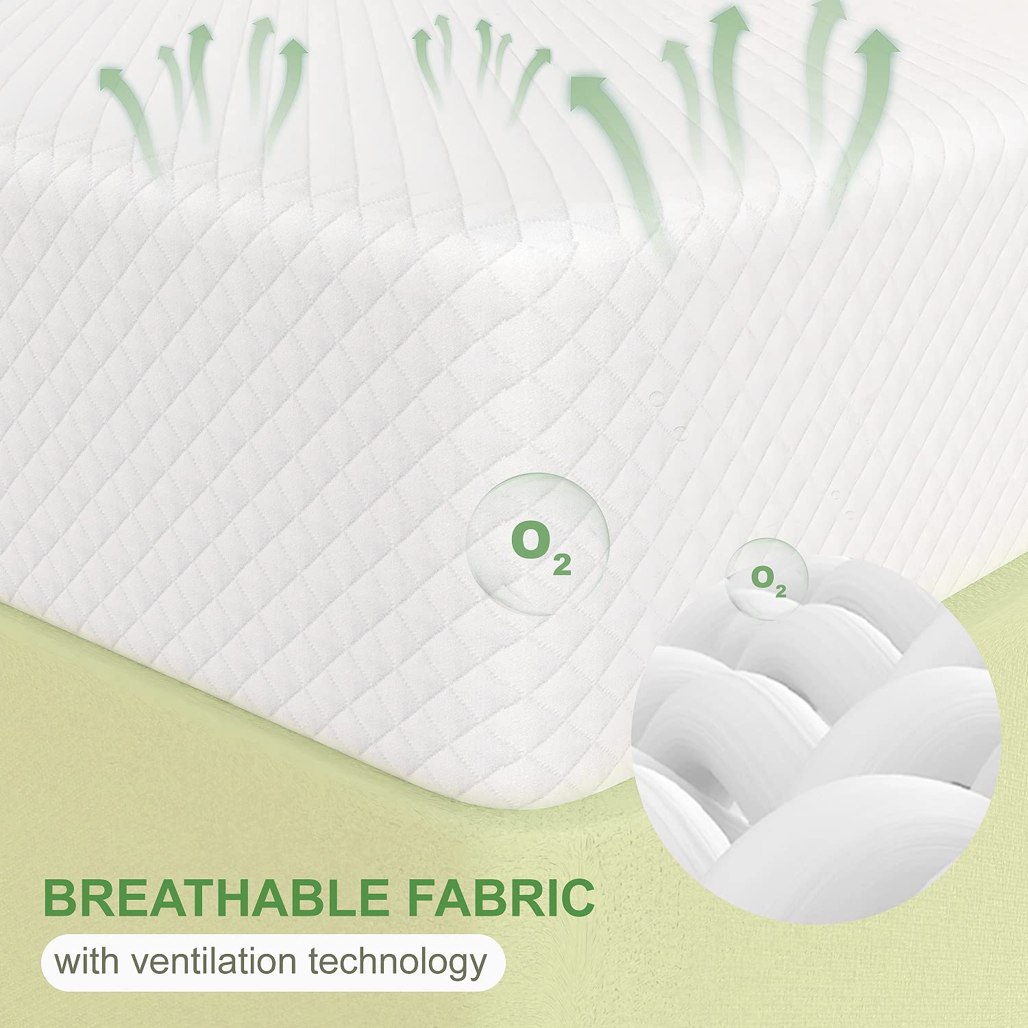 Gel Memory Foam Mattress | White | Bed in a Box,Pressure Relief, Cooling Ventilated Foam