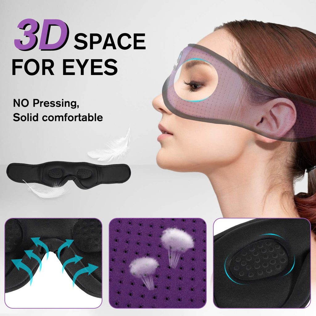 Sleep Headphones, 3D Sleep Mask Bluetooth Wireless Music Eye Mask