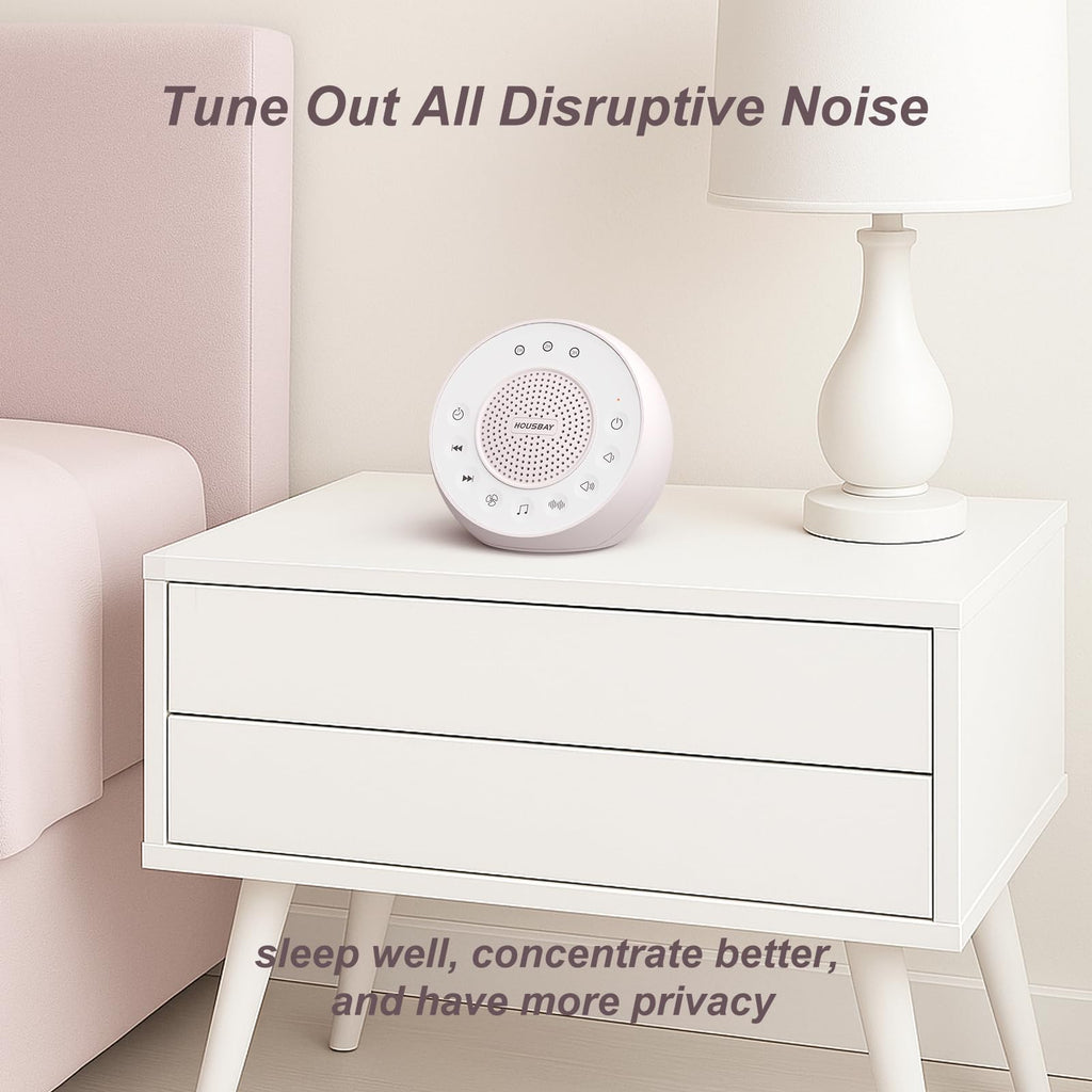 White Noise Machine with 31 Soothing Sounds, 5W Loud Stereo Sound, Auto-Off Timer, Adjustable Volume, Sleep Sound Machine