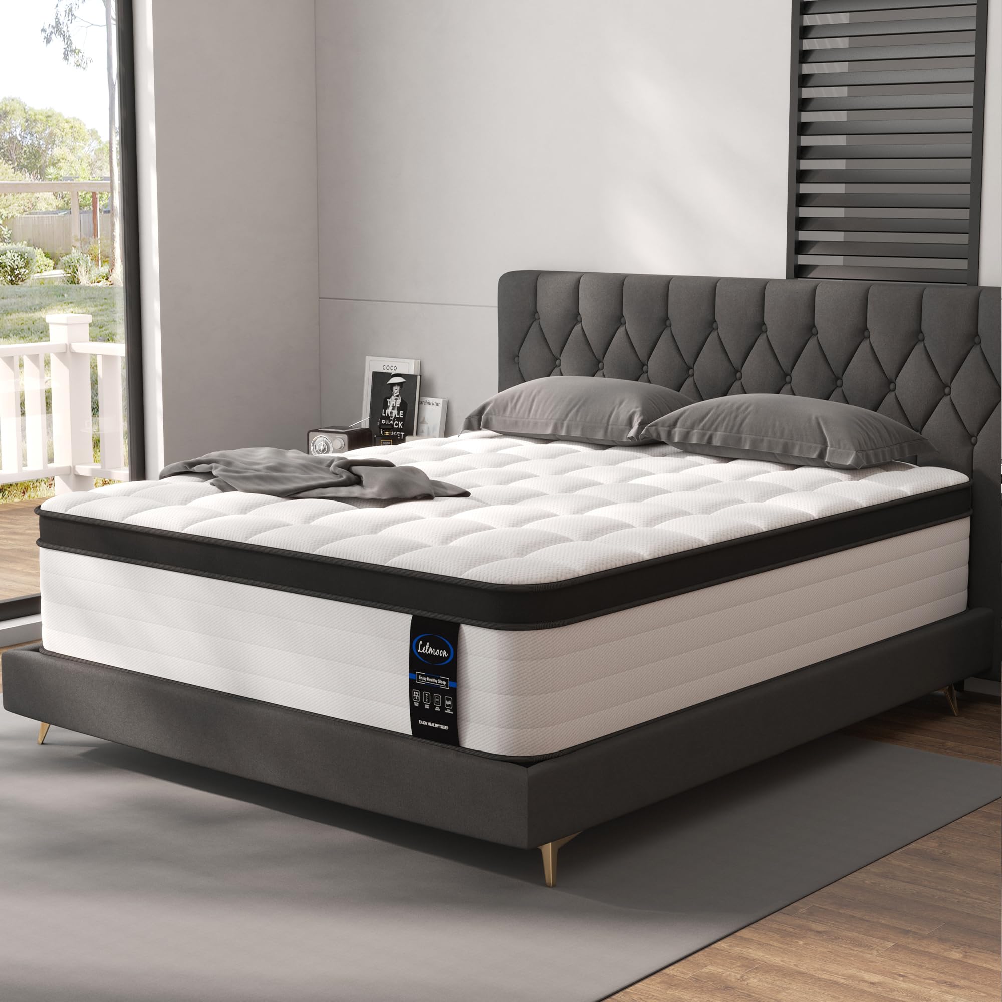 Queen Size Mattresses, 16 Inch Hybrid Queen Mattress in a Box