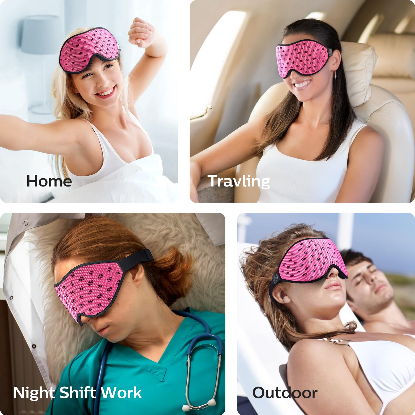 Breathable Sleep Mask, 3D Eye Mak Sleep for Side Sleepers