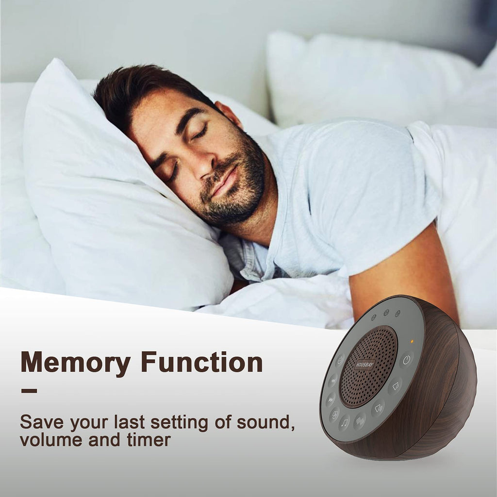 White Noise Machine with 31 Soothing Sounds, 5W Loud Stereo Sound, Auto-Off Timer, Adjustable Volume, Sleep Sound Machine