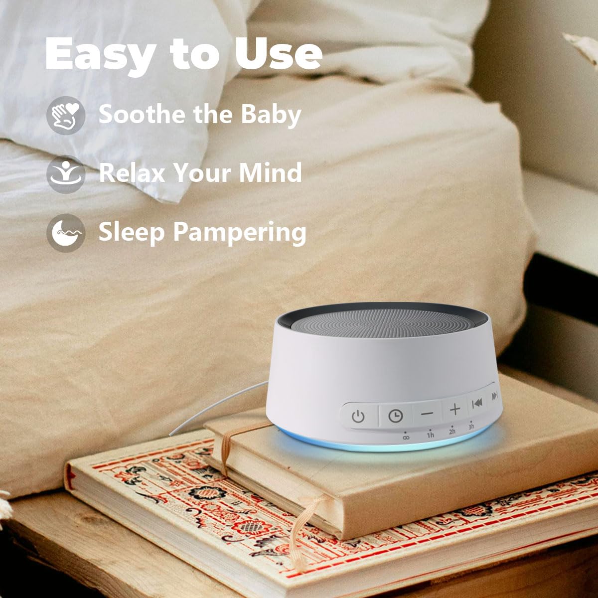 Sound Machine Night Light White Noise Machine with 30 Soothing Sounds 12 Colors