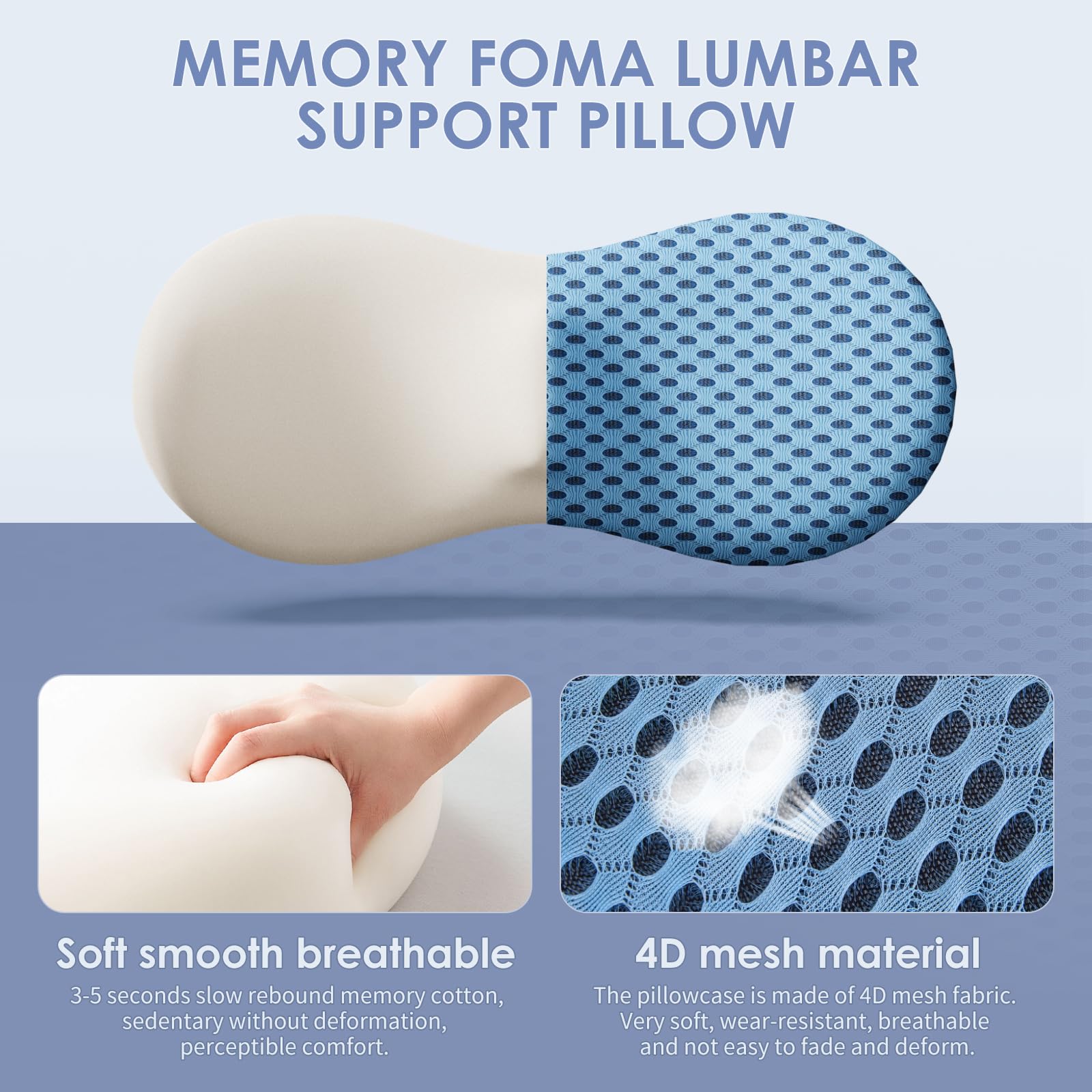 Support Pillow, Back Pillow for Low Back Pain Relief, Ergonomic