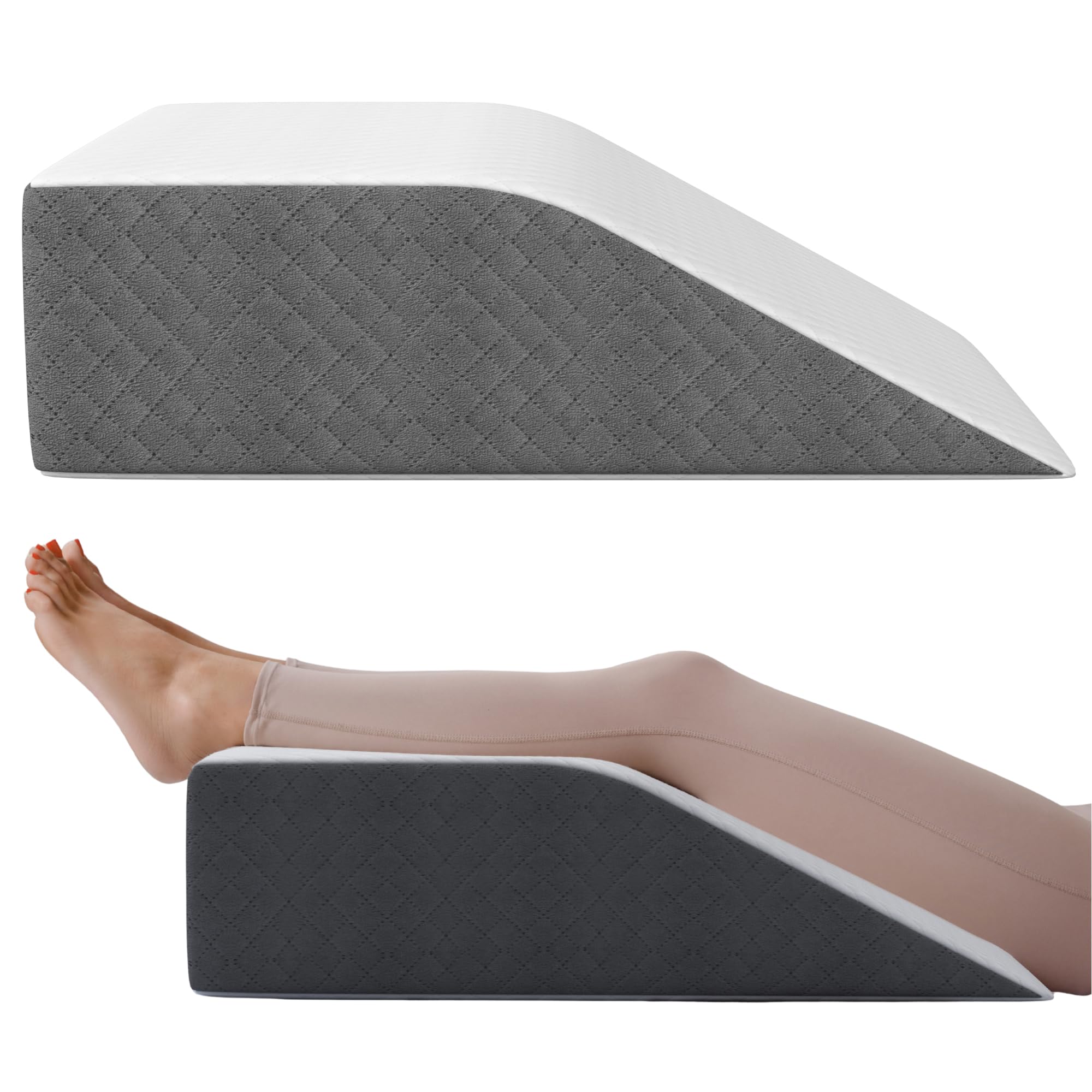 Kolbs Bed Wedge Pillow for Sleep Apnea, FSA Eligible Acid Reflux, and Back Pain Relief, with Chic Jacquard Cover - Headboard Wedges for Sleeping (Standard Width 7.5" Height)