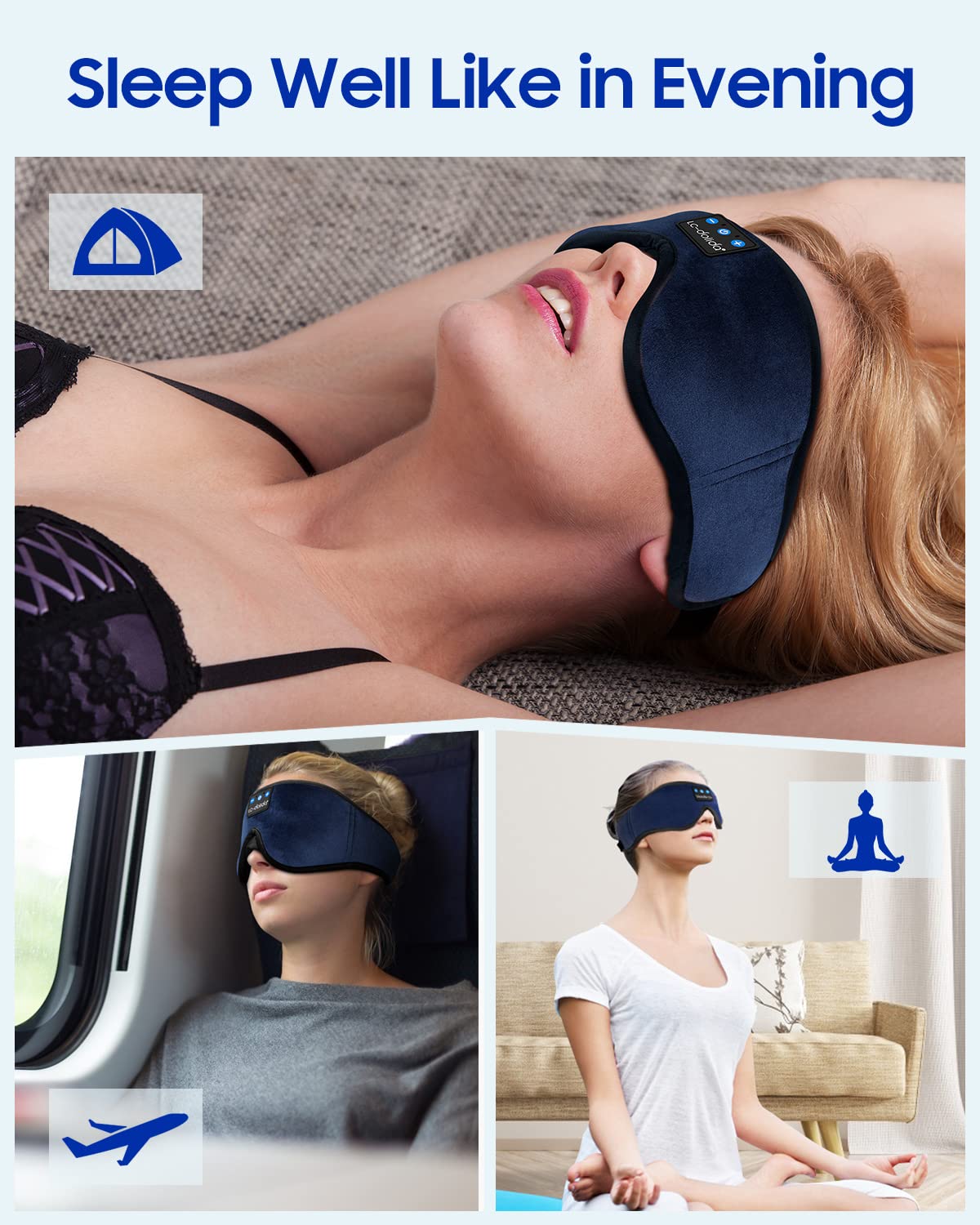 Sleep Headphones, 3D Sleep Mask Bluetooth Wireless Music Eye Mask