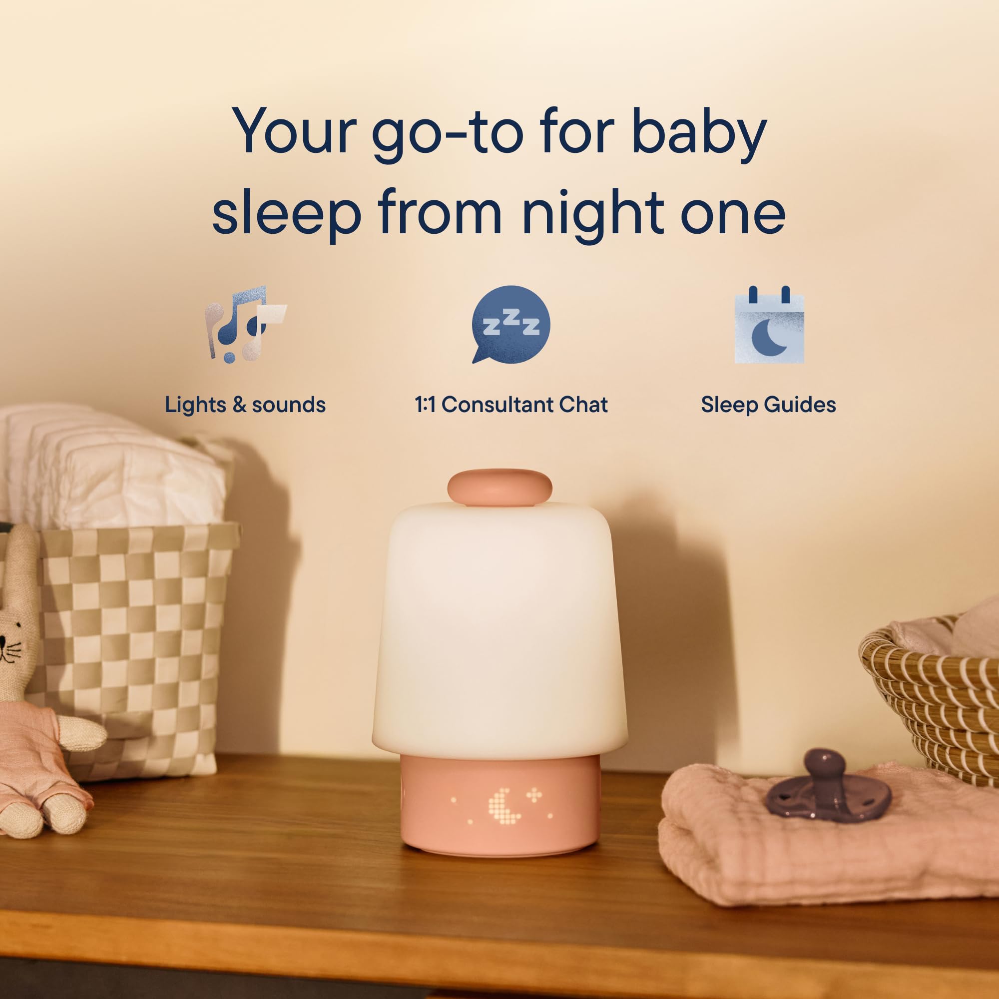 Baby Sound Machine, Night Light | Hatch Baby (Peach) | Sleep Support