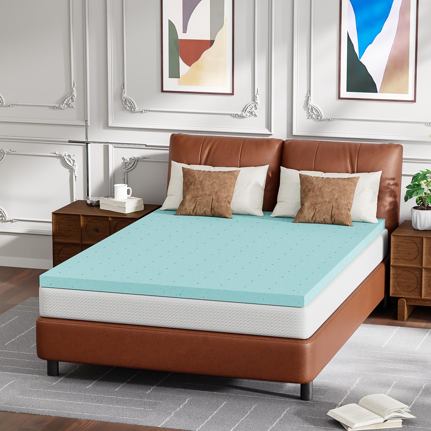 Gel Memory Foam Mattress | White | Bed in a Box,Pressure Relief, Cooling Ventilated Foam