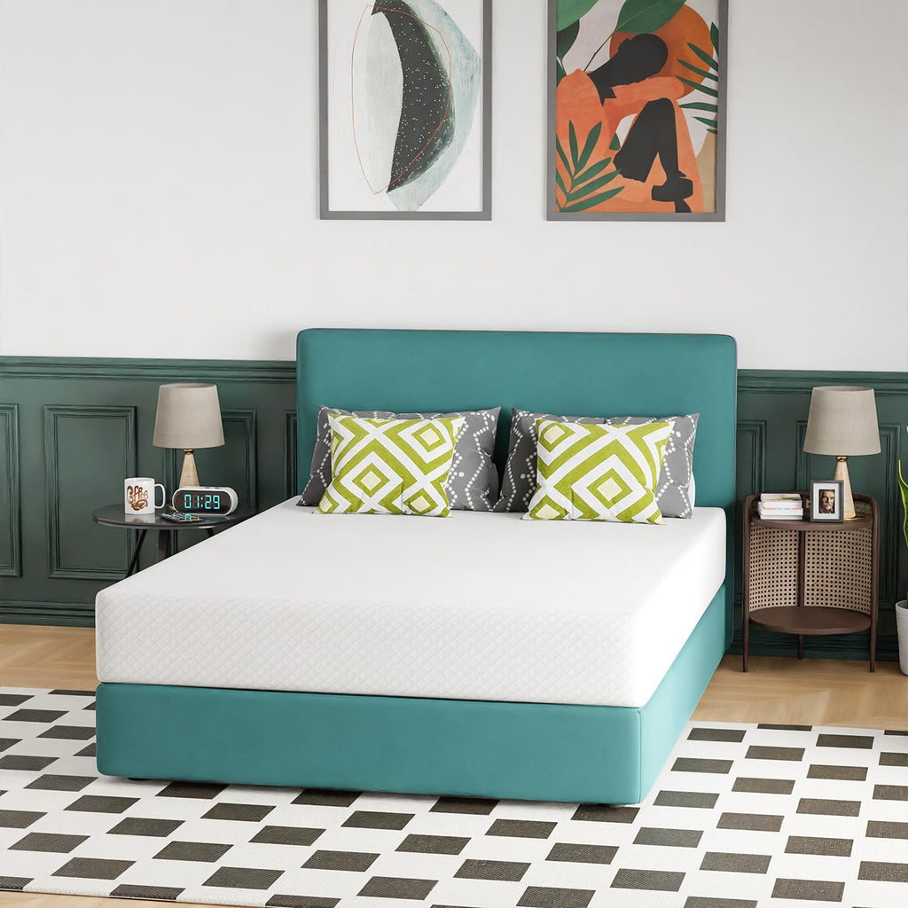 Gel Memory Foam Mattress | White | Bed in a Box,Pressure Relief, Cooling Ventilated Foam