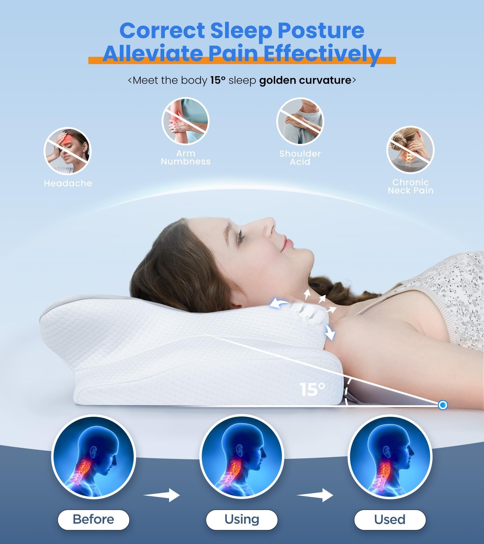 Ultra Pain Relief Cooling Pillow for Neck Support