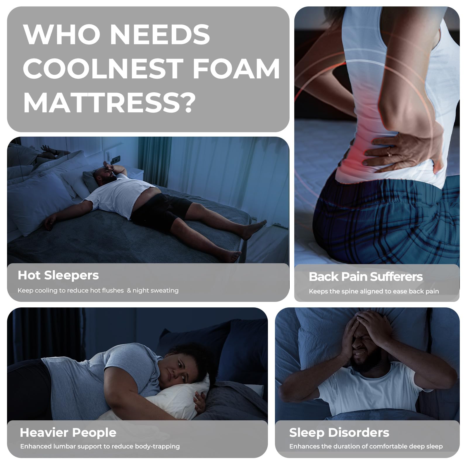 Queen Mattress, 14 inch Cooling Queen Size Memory Foam Mattress for Cool Night Sleep