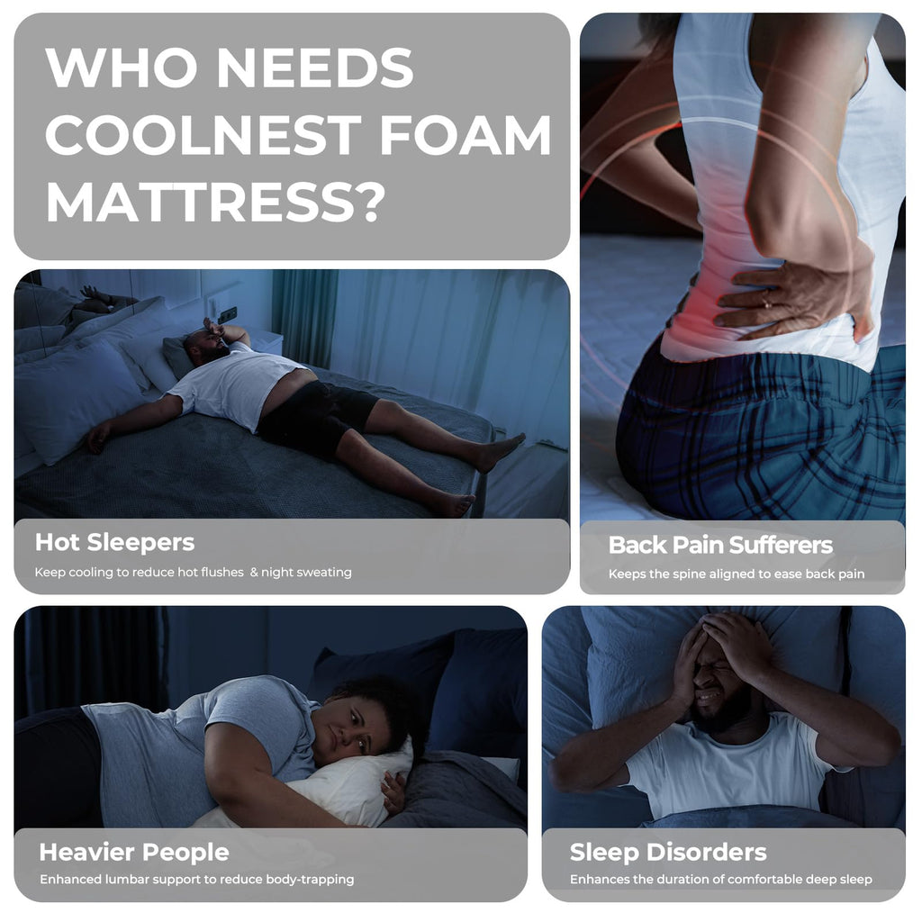 Queen Mattress, 14 inch Cooling Queen Size Memory Foam Mattress for Cool Night Sleep