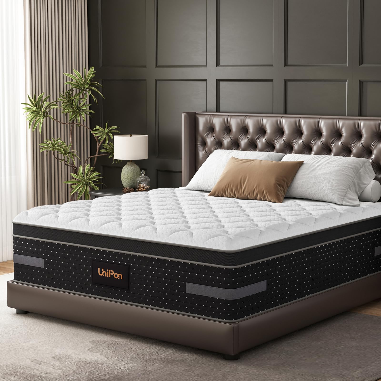 Firm Mattress, 14 Inch Hybrid Bed Mattresses for Back Pain Relief Extra Lumbar Support Motion Isolation