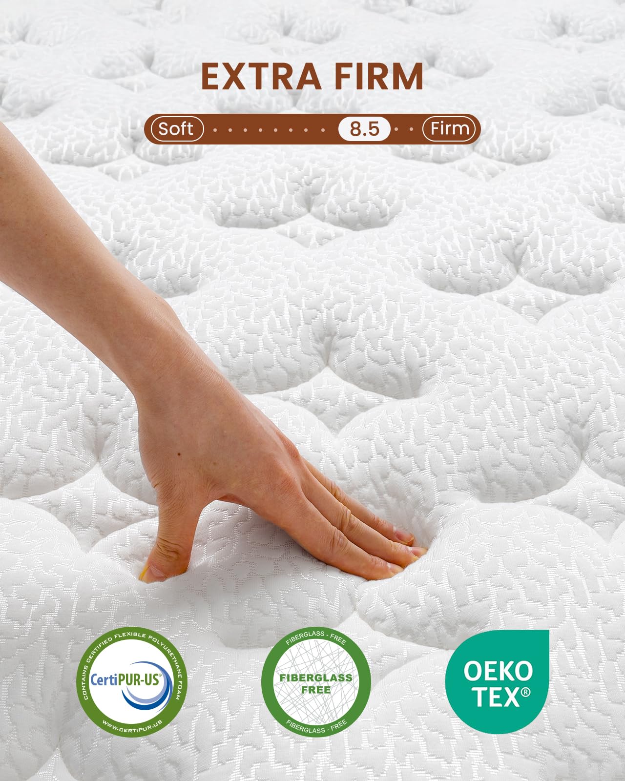 Queen Mattress 14 Inch - Firm Hybrid Mattress with Orthopedic Spinal Support for Back Pain