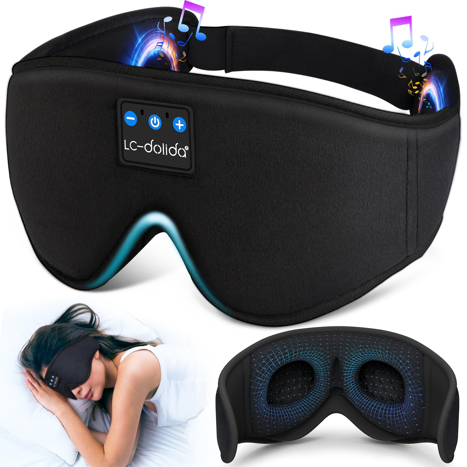 Sleep Headphones, 3D Sleep Mask Bluetooth Wireless Music Eye Mask