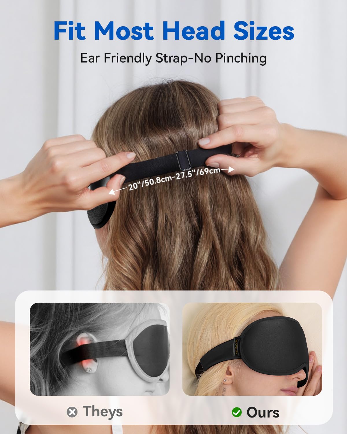 Weighted Eye Mask for Sleeping - 3D Blackout Sleep Mask for Women & Men
