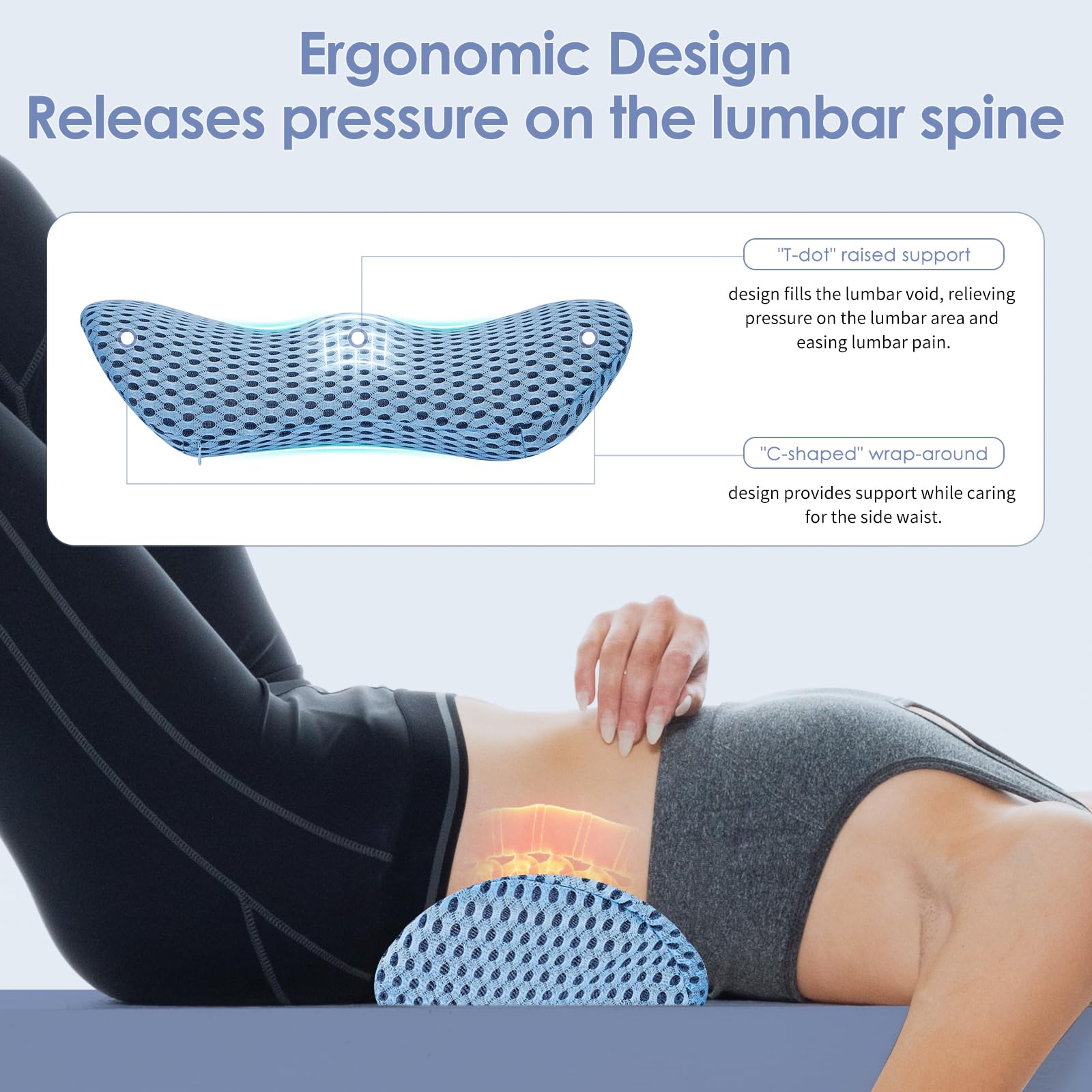 Support Pillow, Back Pillow for Low Back Pain Relief, Ergonomic