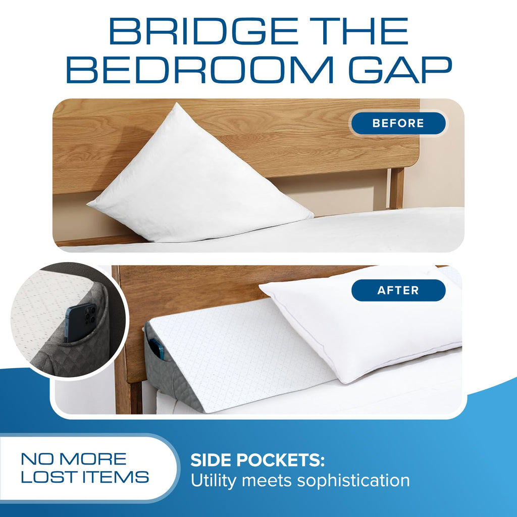 Kolbs Bed Wedge Pillow for Sleep Apnea, FSA Eligible Acid Reflux, and Back Pain Relief, with Chic Jacquard Cover - Headboard Wedges for Sleeping (Standard Width 7.5" Height)