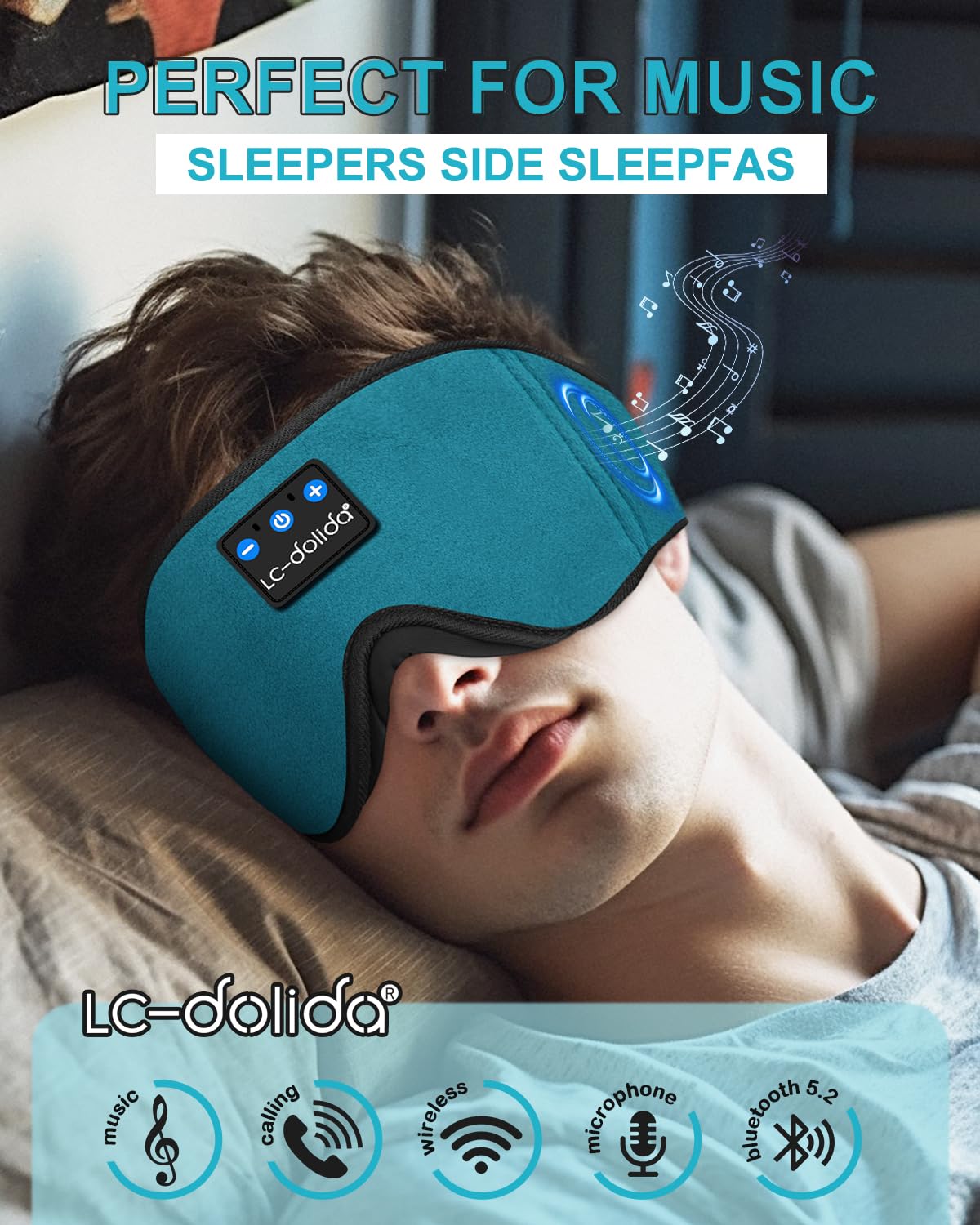 Sleep Headphones, 3D Sleep Mask Bluetooth Wireless Music Eye Mask