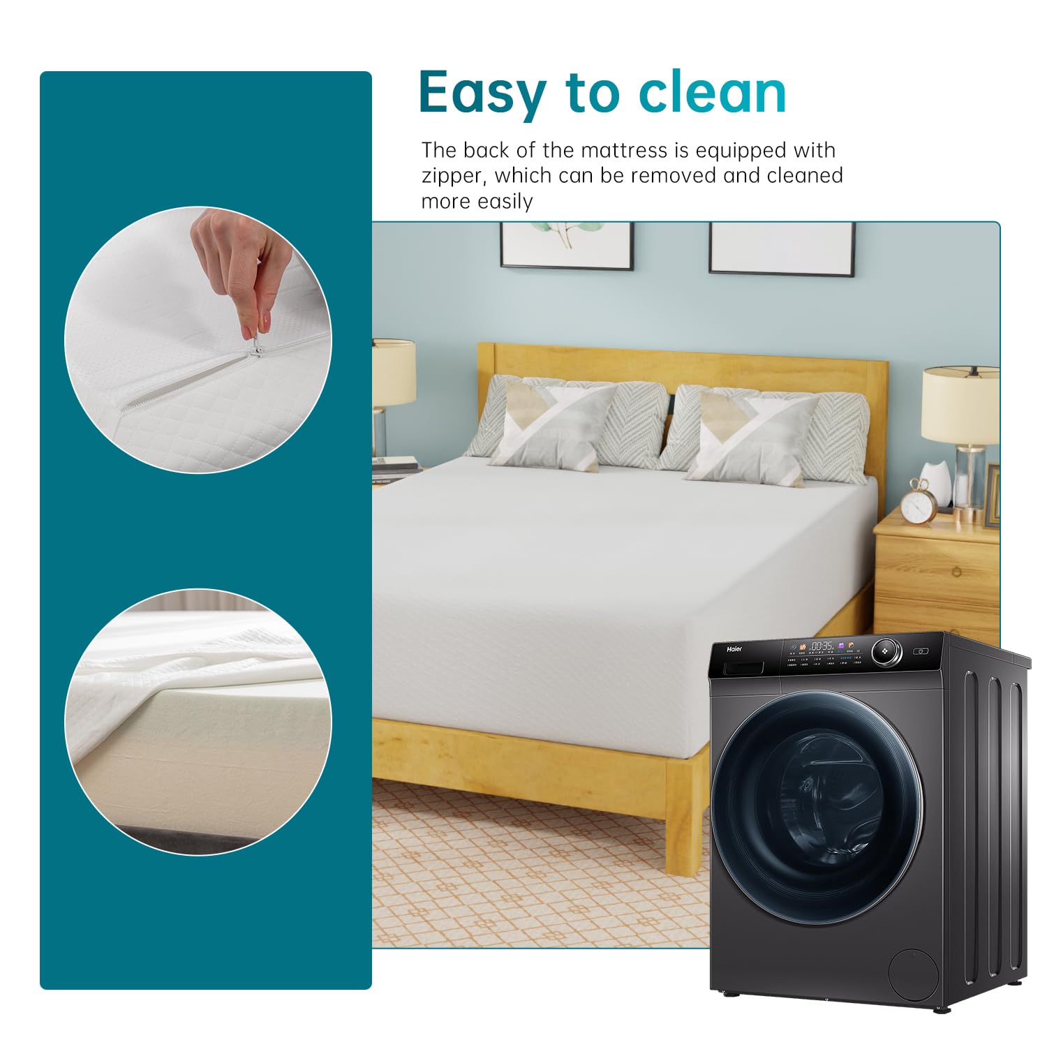 Gel Memory Foam Mattress | White | Bed in a Box,Pressure Relief, Cooling Ventilated Foam