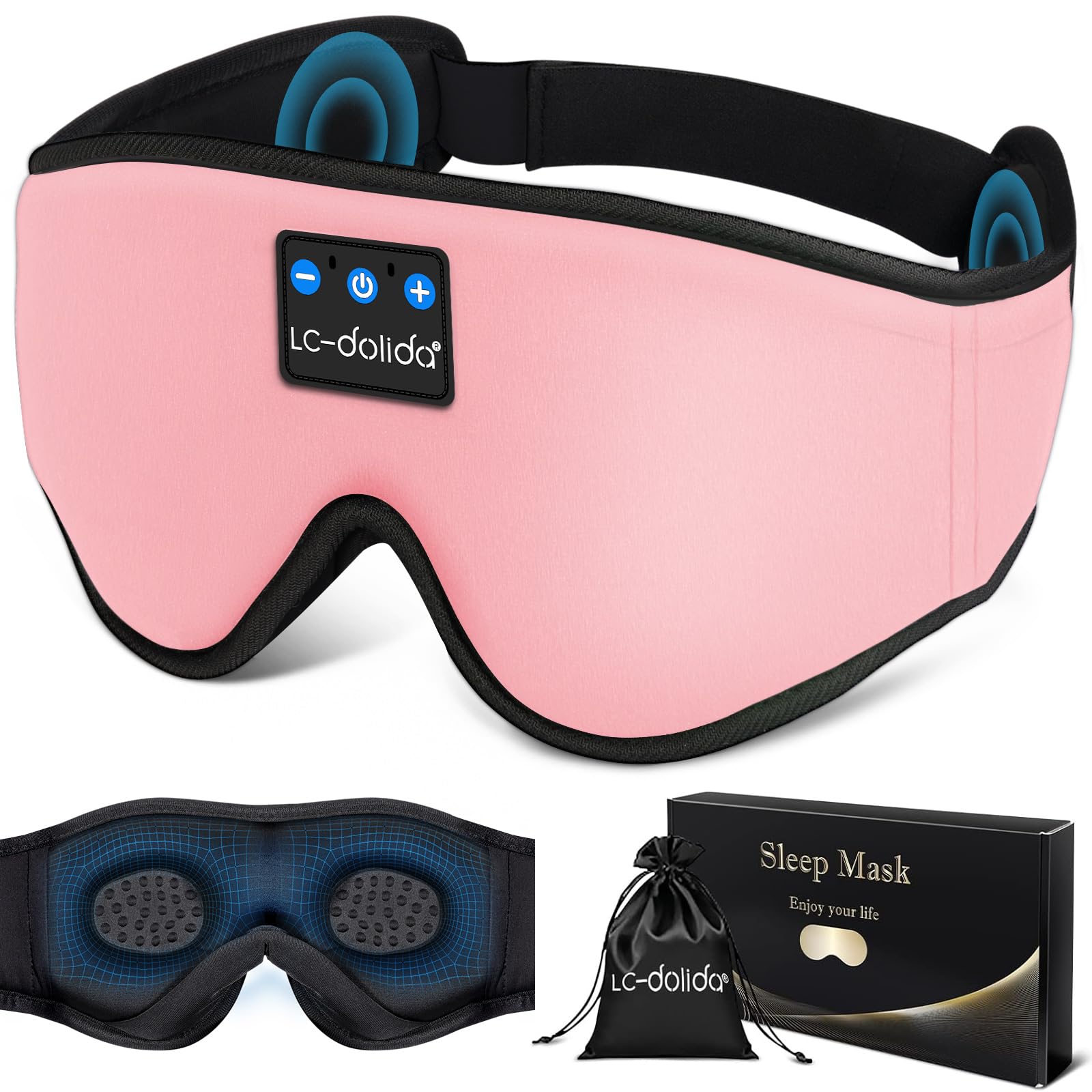 Sleep Headphones, 3D Sleep Mask Bluetooth Wireless Music Eye Mask