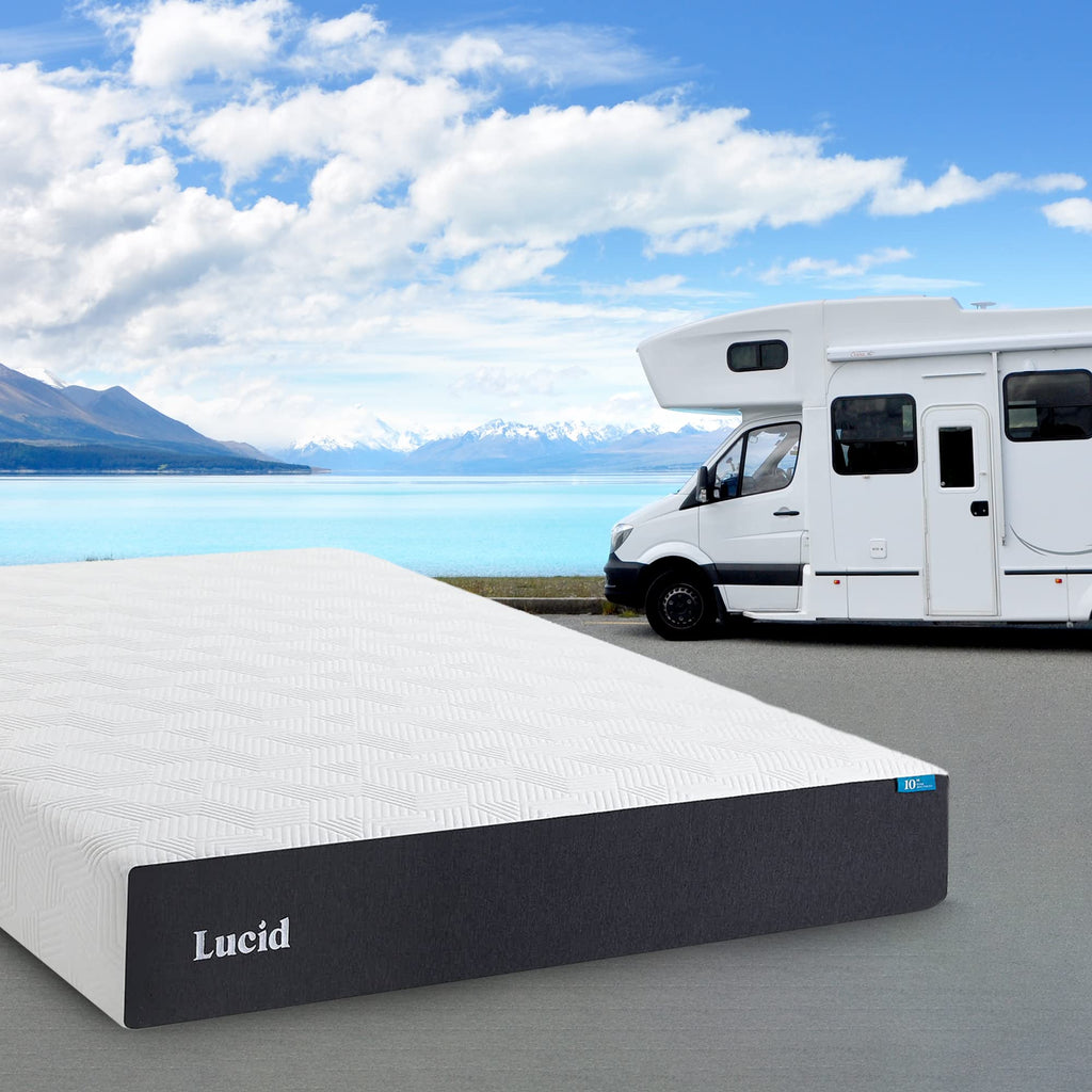 Lucid 8 Inch Memory Foam Mattress - Medium Firm Feel - Infused with Refreshing Bamboo Charcoal and Cooling Gel - Bed in a Box