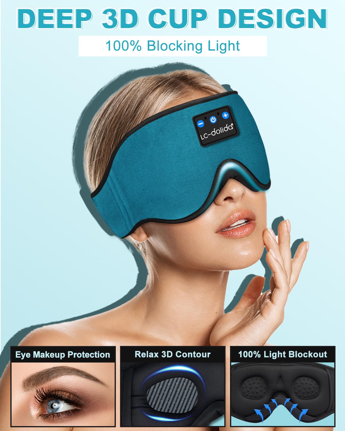 Sleep Headphones, 3D Sleep Mask Bluetooth Wireless Music Eye Mask