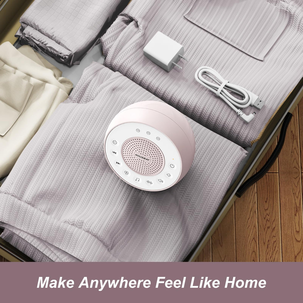 White Noise Machine with 31 Soothing Sounds, 5W Loud Stereo Sound, Auto-Off Timer, Adjustable Volume, Sleep Sound Machine