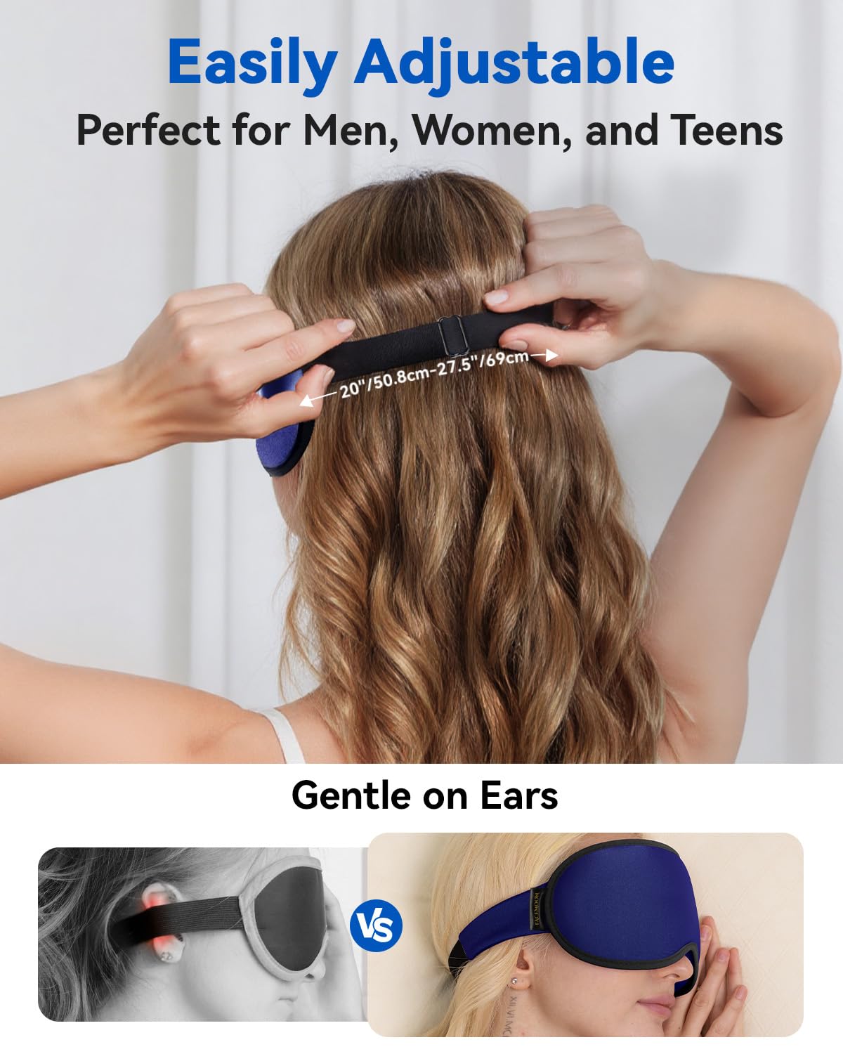 Weighted Eye Mask for Sleeping - 3D Blackout Sleep Mask for Women & Men
