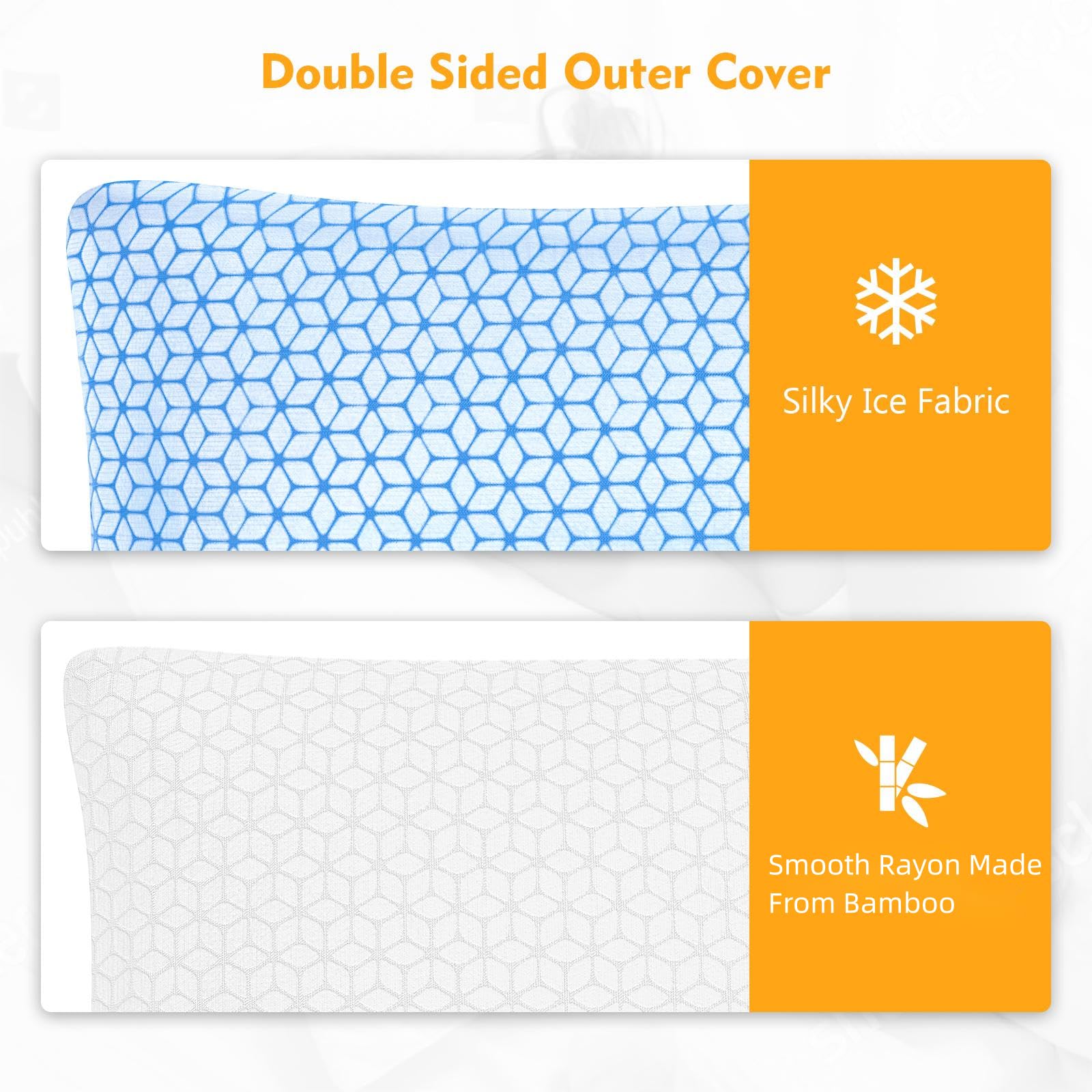 Shredded Memory Foam Pillows King Size Set of 2, Cooling Pillow Firm and Soft Adjustable