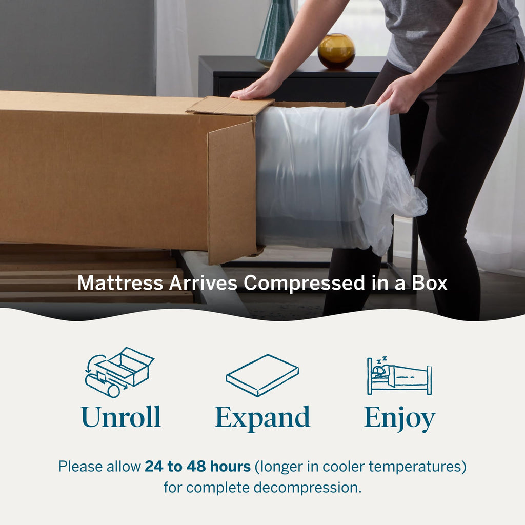 Lucid 8 Inch Memory Foam Mattress - Medium Firm Feel - Infused with Refreshing Bamboo Charcoal and Cooling Gel - Bed in a Box