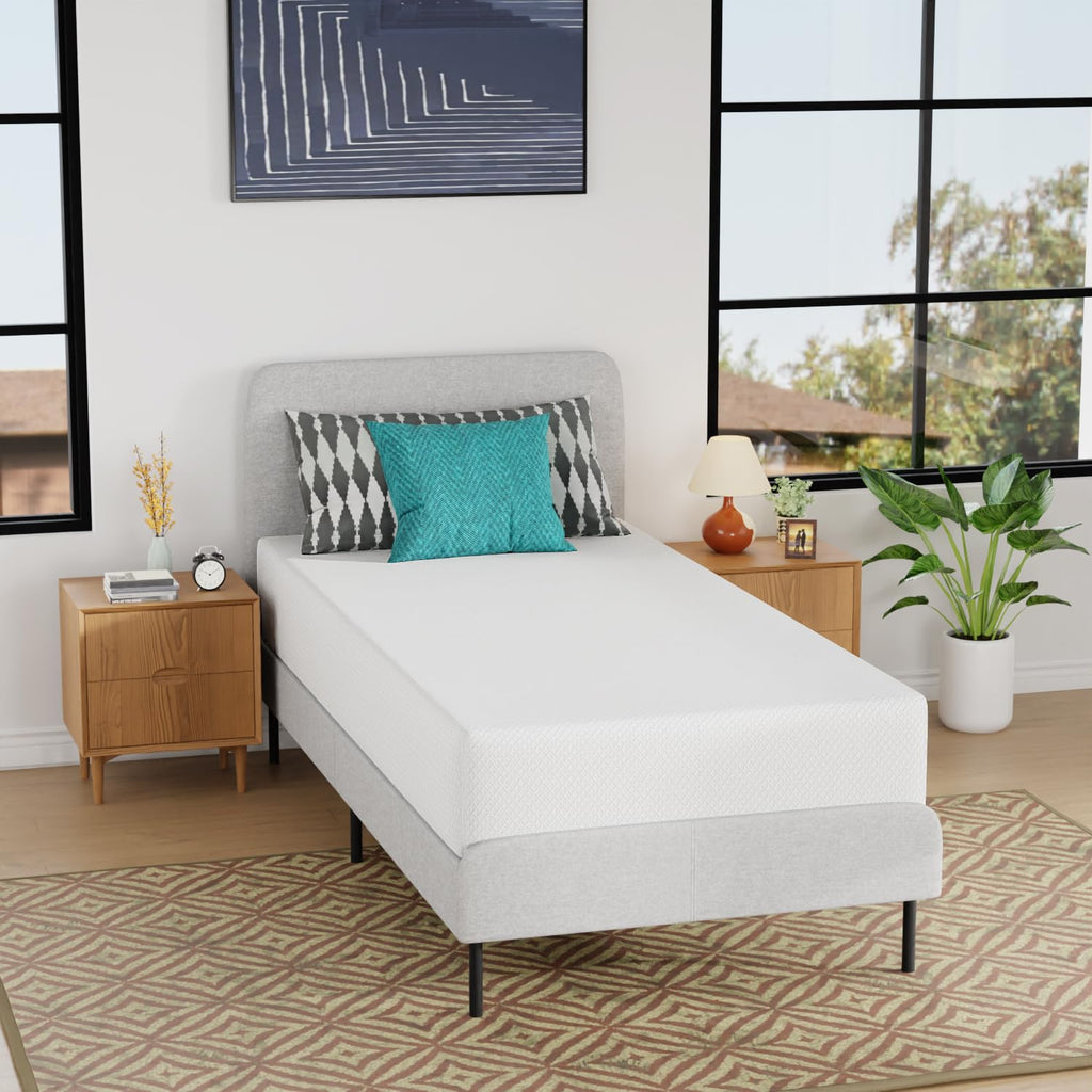 Gel Memory Foam Mattress | White | Bed in a Box,Pressure Relief, Cooling Ventilated Foam