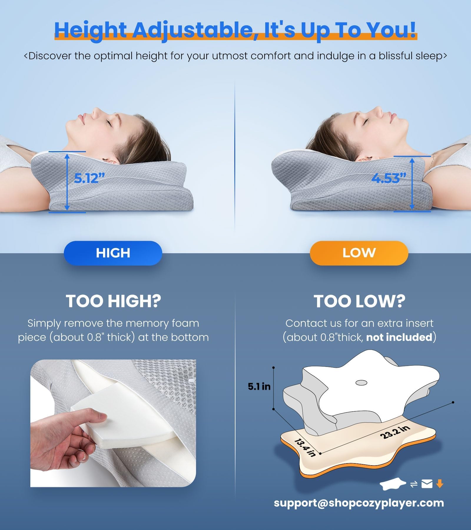 Ultra Pain Relief Cooling Pillow for Neck Support