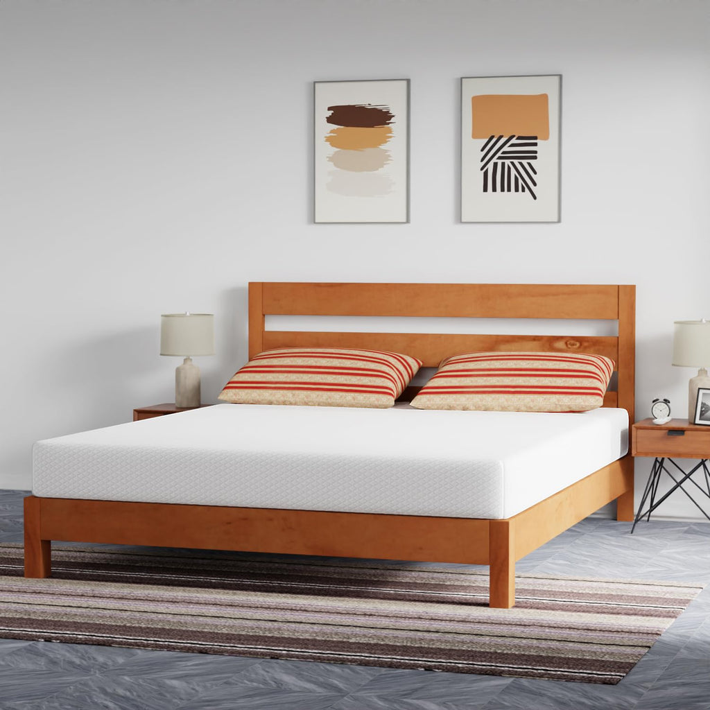 Gel Memory Foam Mattress | White | Bed in a Box,Pressure Relief, Cooling Ventilated Foam