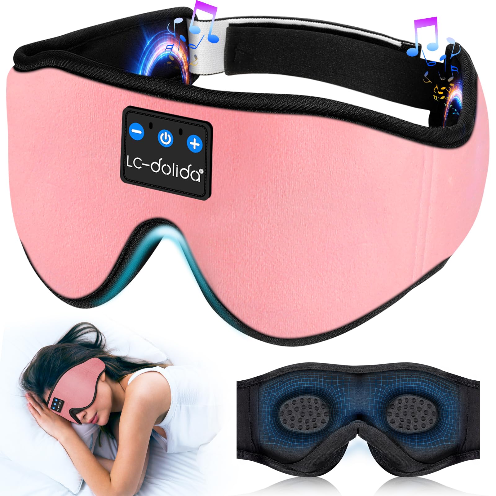 Sleep Headphones, 3D Sleep Mask Bluetooth Wireless Music Eye Mask