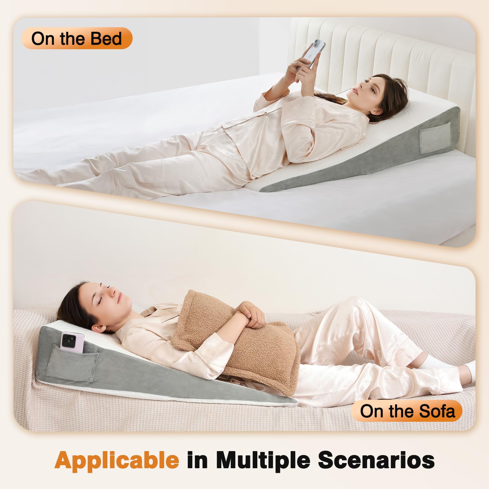 34" Extra-Long Wedge Pillow, Back & Arm Support, Bed Wedge