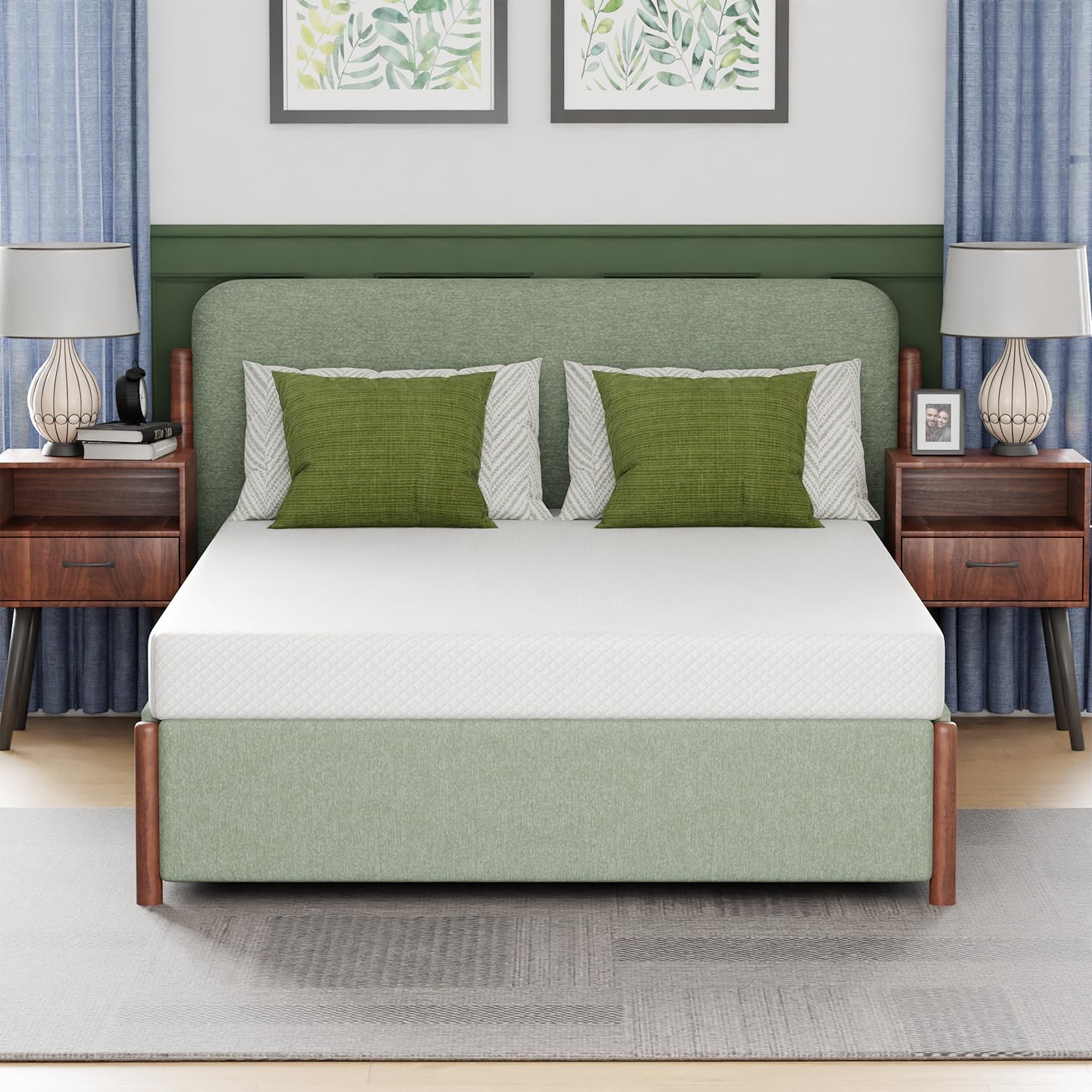 Gel Memory Foam Mattress | White | Bed in a Box,Pressure Relief, Cooling Ventilated Foam